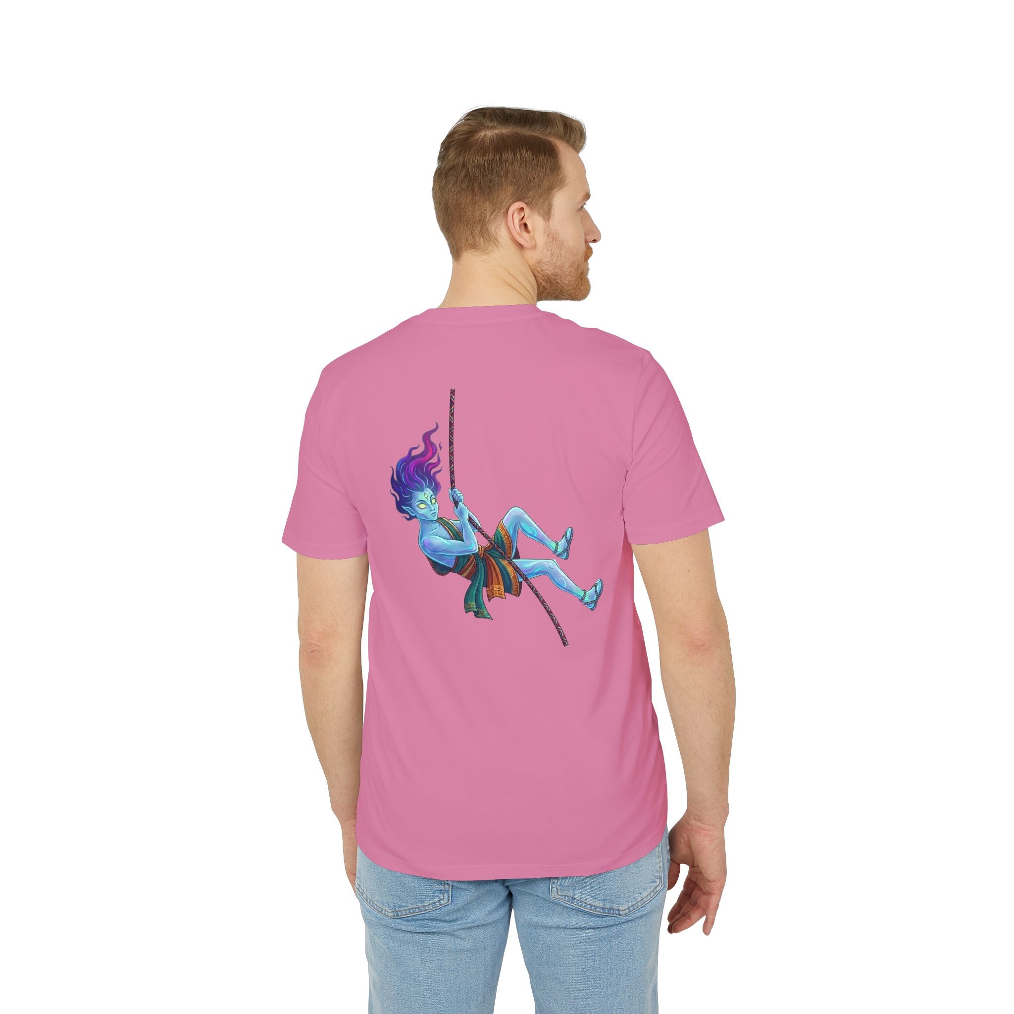 T-Shirt — Embrace the Demons Graphic Tee (Blue Rope Swing Illustration)