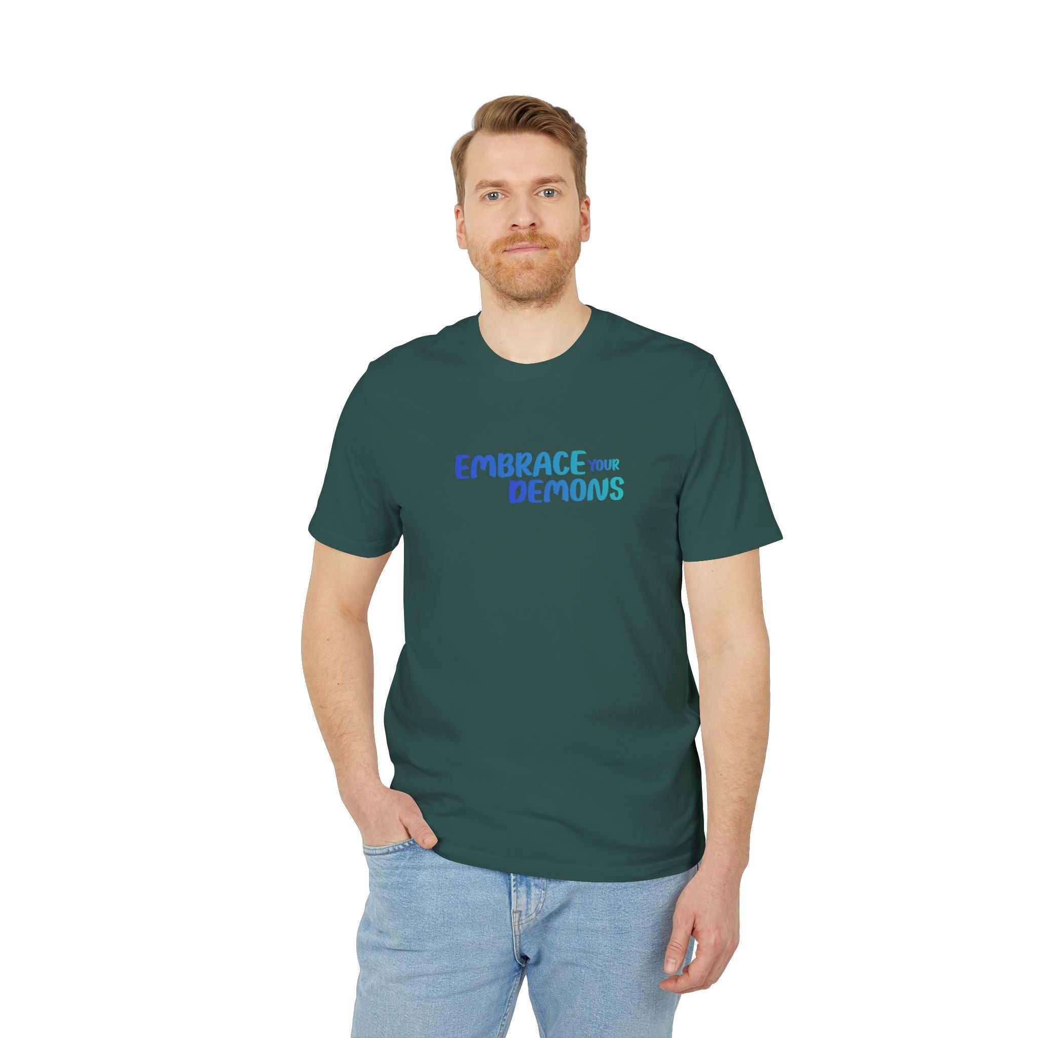 Embrace Your Demons T-Shirt — Cute Blue Fox 'Cold Heart, Warm Soul' Graphic Tee