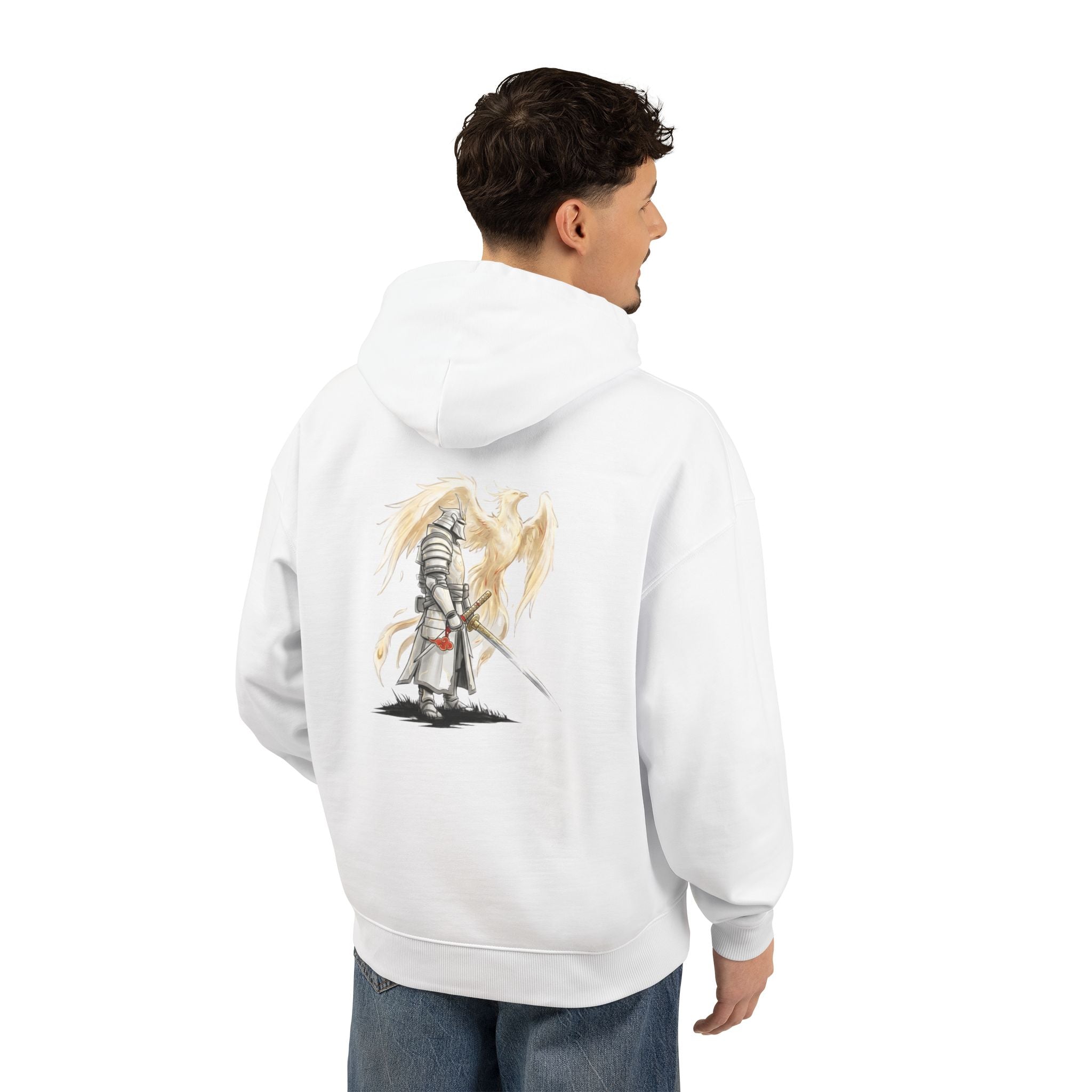 Angel Knight Hoodie — “I Am Forged by My Shadow” Graphic Pullover