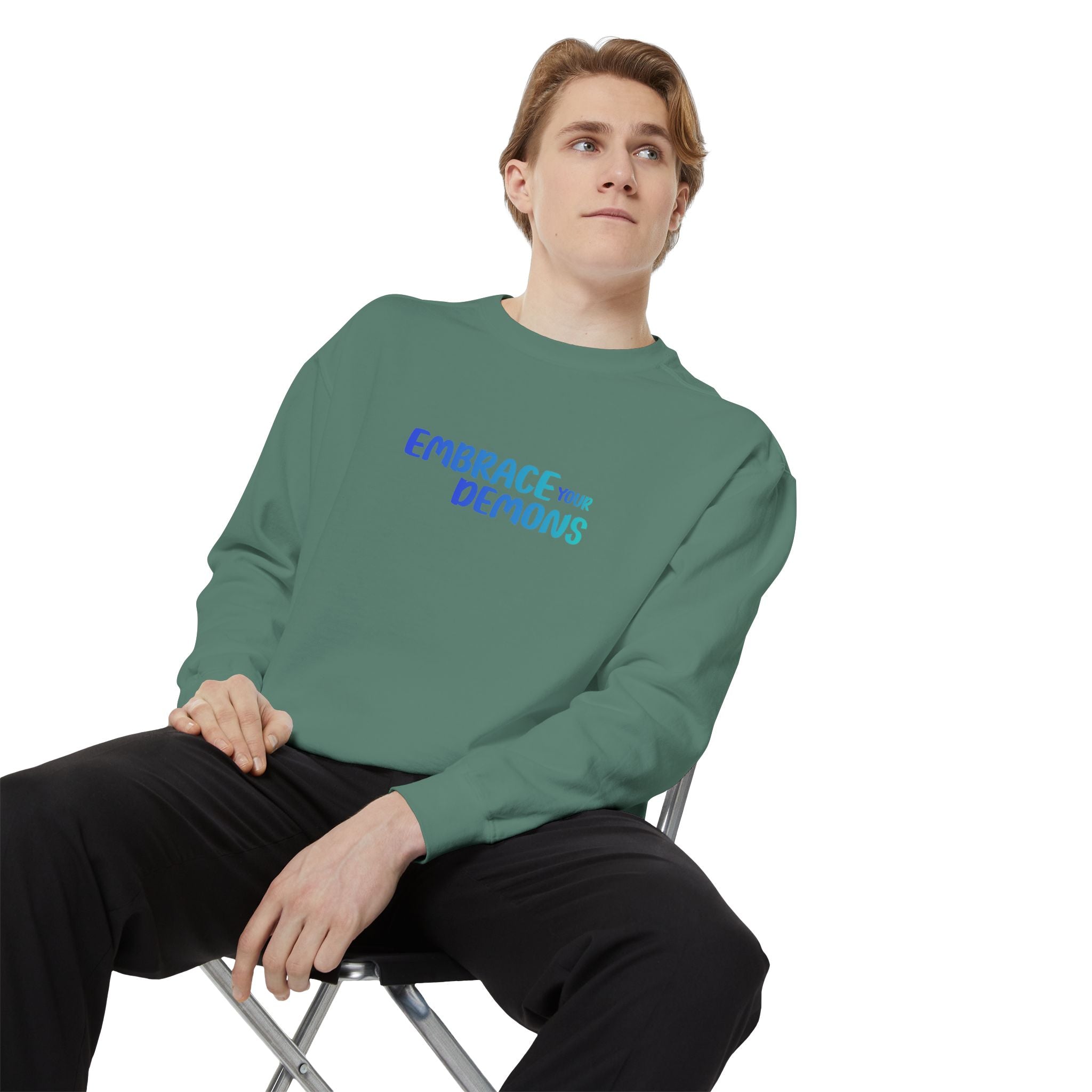 Sweatshirt — "Embrace Your Demons" Demon Climber Graphic Sweatshirt