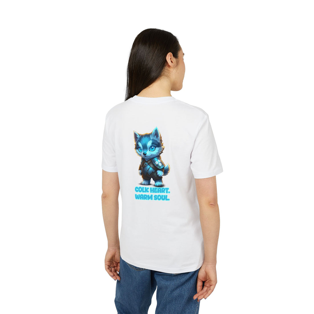 Embrace Your Demons T-Shirt — Cute Blue Fox 'Cold Heart, Warm Soul' Graphic Tee