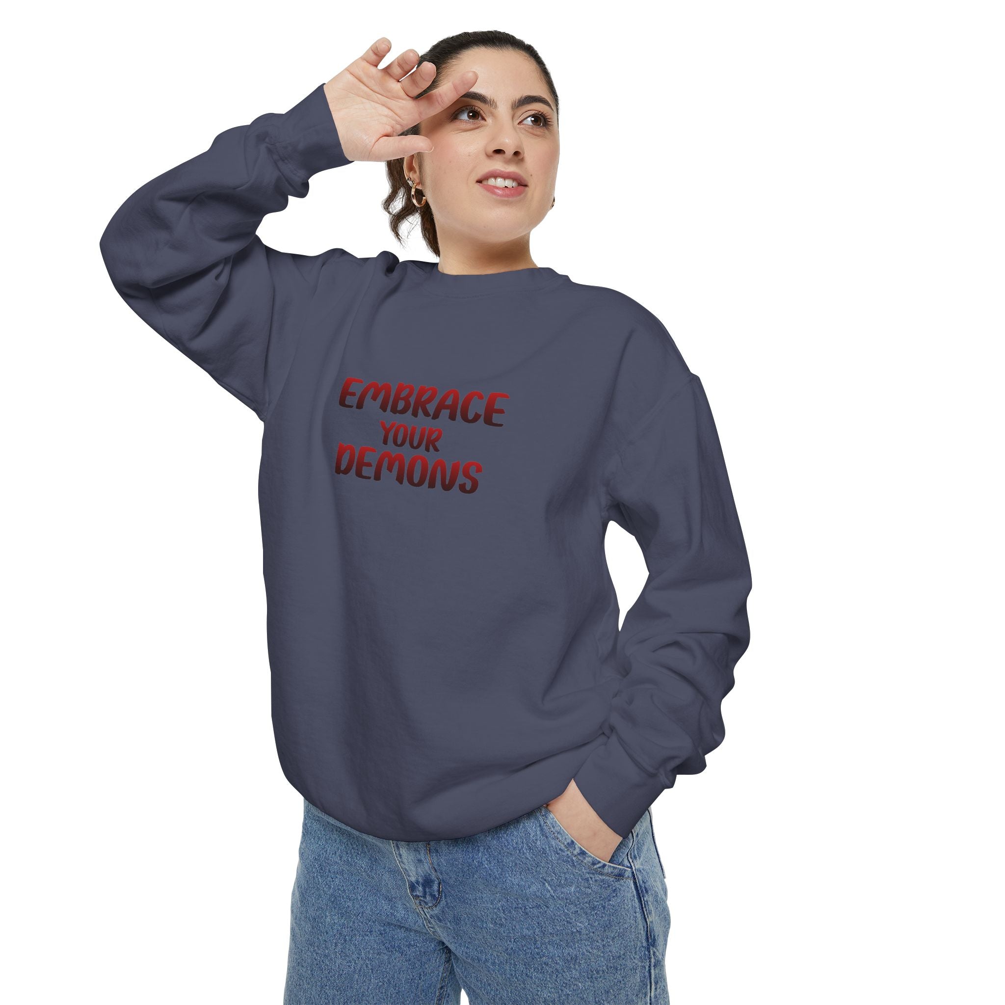 Embrace Your Demons Sweatshirt — Viking Warrior Graphic Crewneck