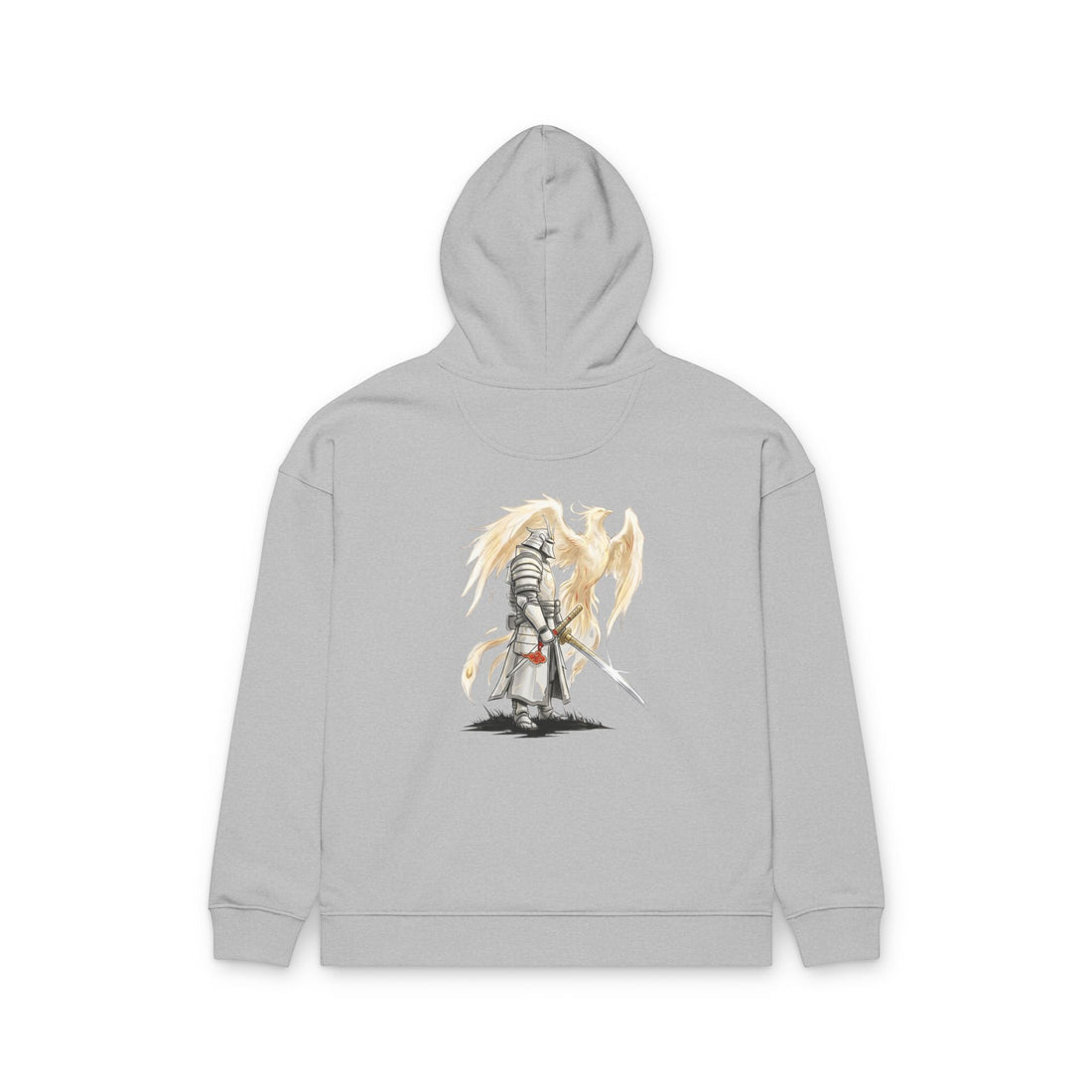 Angel Knight Hoodie — “I Am Forged by My Shadow” Graphic Pullover