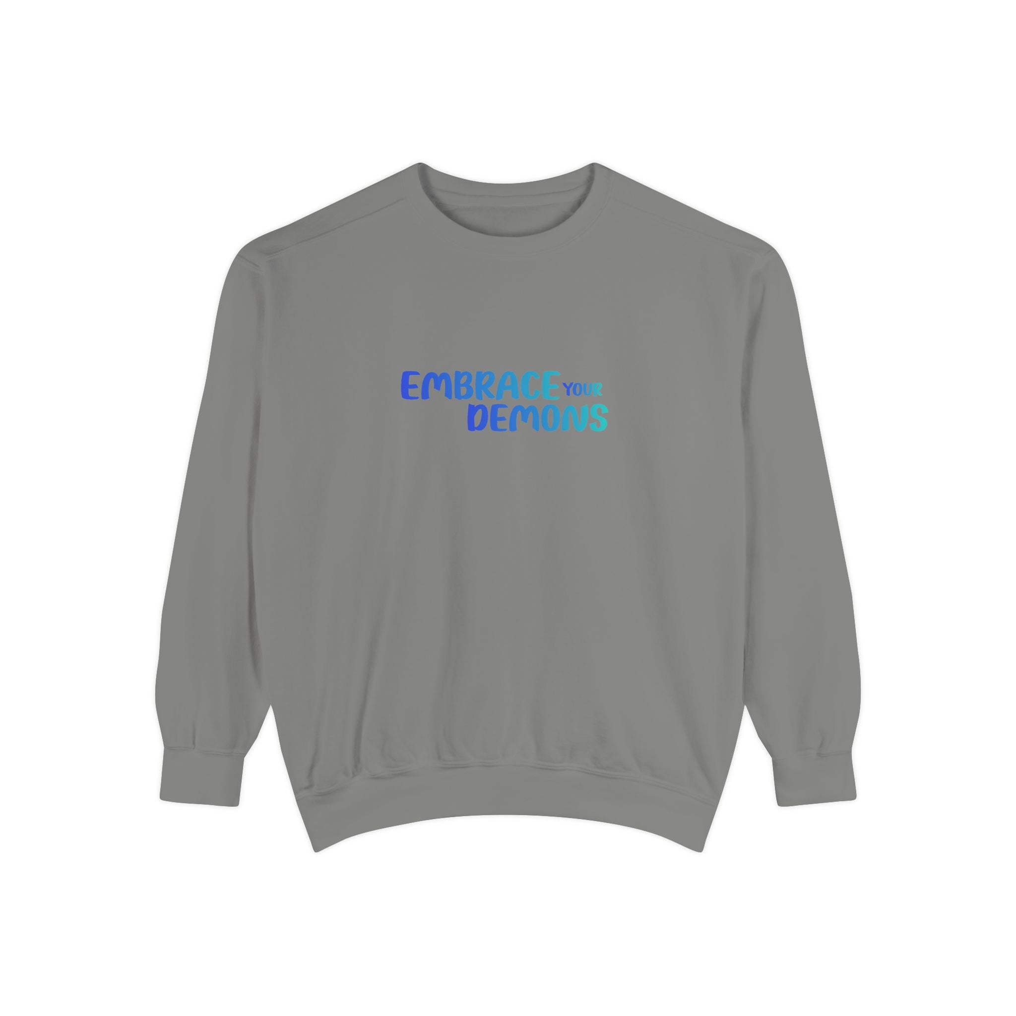 Embrace Your Demons Sweatshirt — "Cold Heart, Warm Soul" Cat Graphic Sweatshirt
