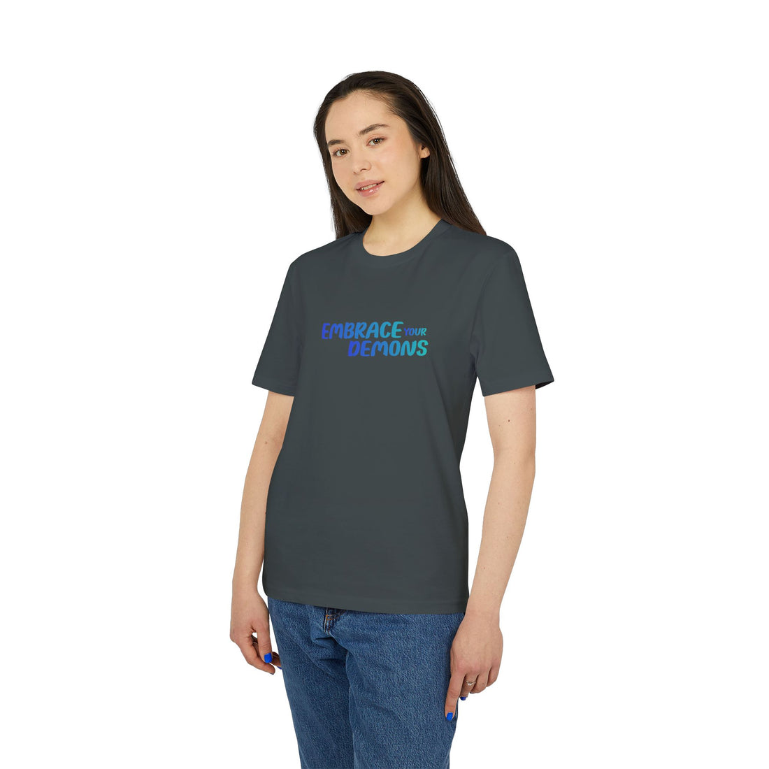 Embrace Your Demons T-Shirt — Cute Blue Fox 'Cold Heart, Warm Soul' Graphic Tee