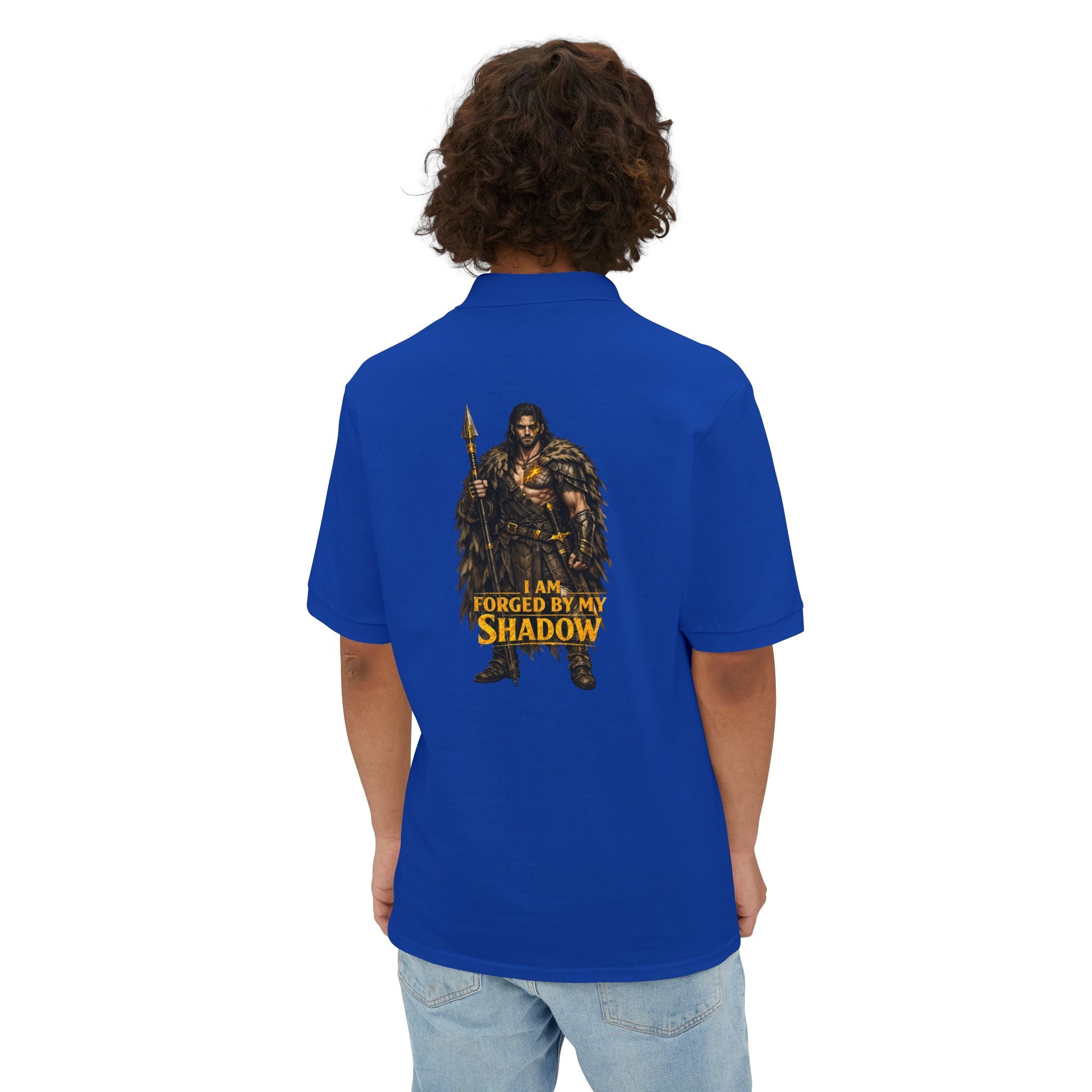 Viking Warrior Polo – "I Am Forged by My Shadow" Men's Piqué Polo