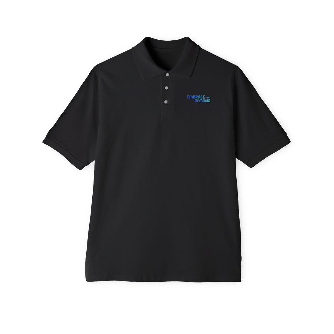 Men's Polo — 'Cold Heart, Warm Soul' Blue Cat Graphic