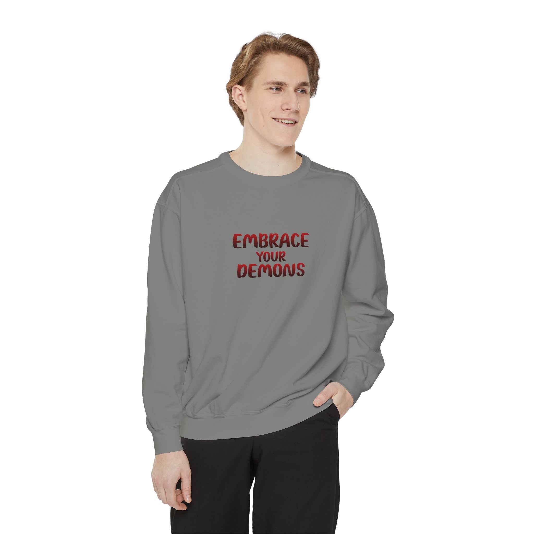 Embrace Your Demons Sweatshirt — Viking Warrior Graphic Crewneck