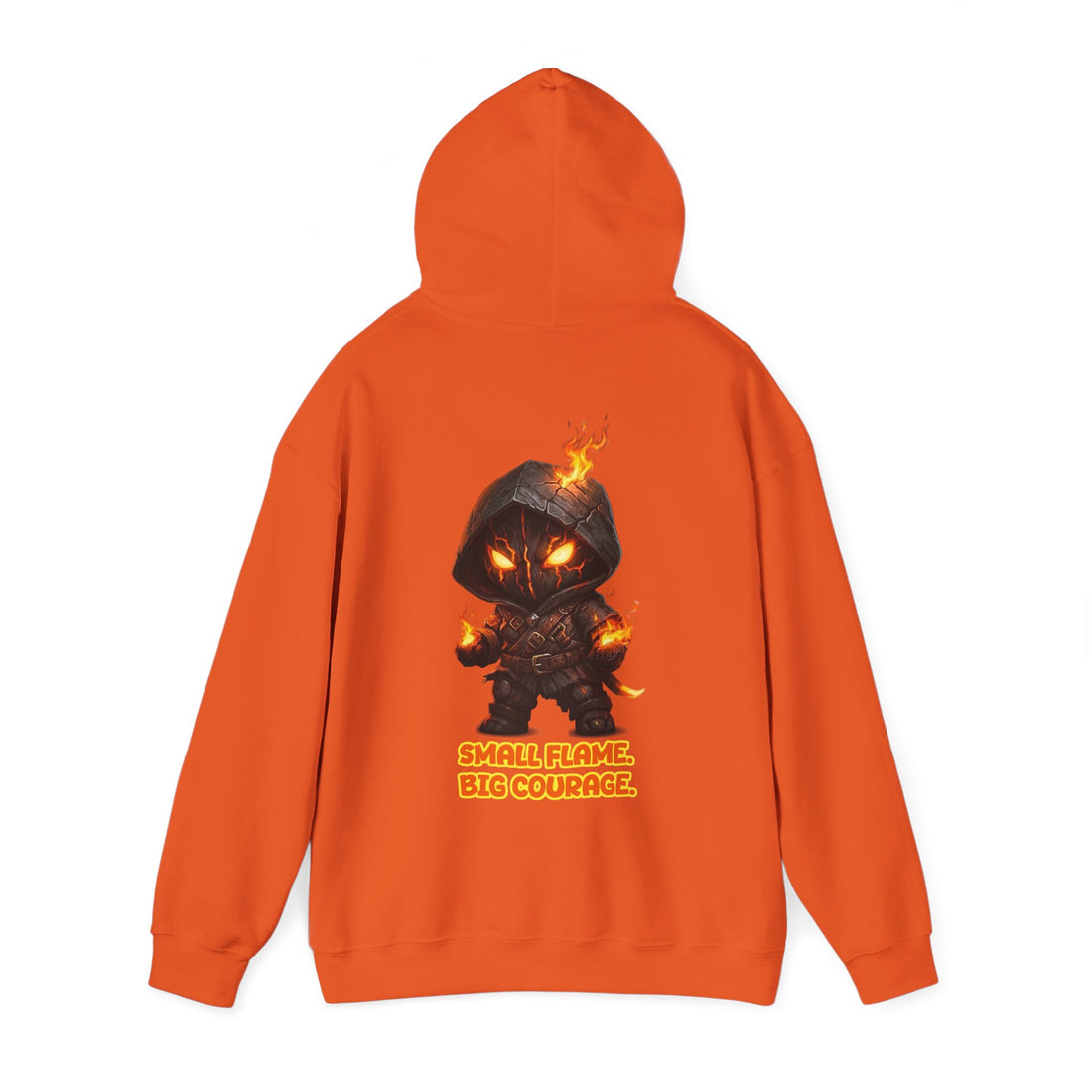 "Embrace Your Demons" Flame Hooded Sweatshirt (Small Flame, Big Courage)