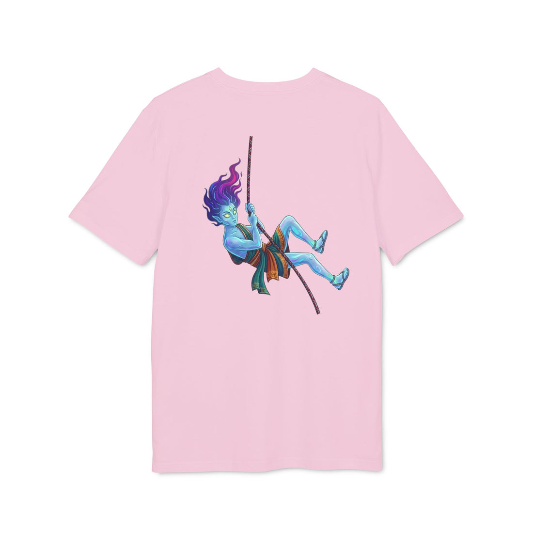 T-Shirt — Embrace the Demons Graphic Tee (Blue Rope Swing Illustration)