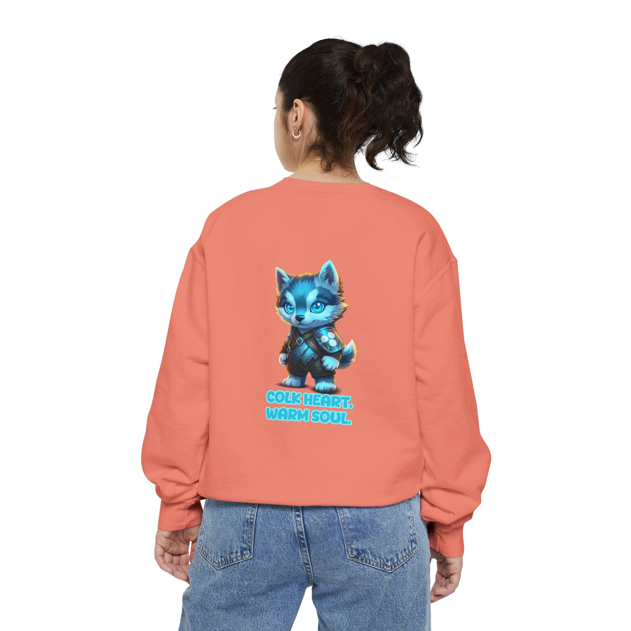 Embrace Your Demons Sweatshirt — "Cold Heart, Warm Soul" Cat Graphic Sweatshirt