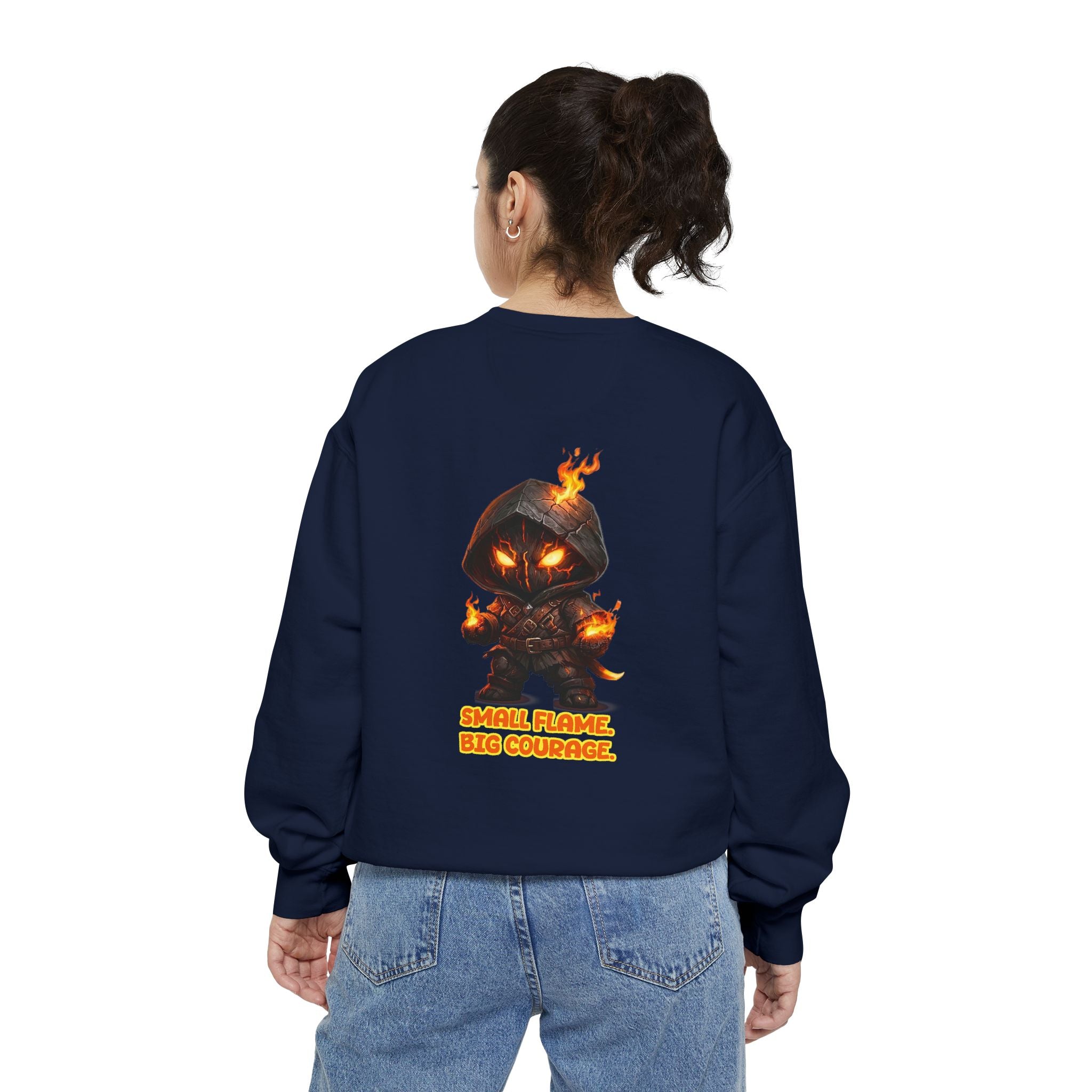 Embrace Your Demons Sweatshirt — Small Flame, Big Courage Graphic Crewneck