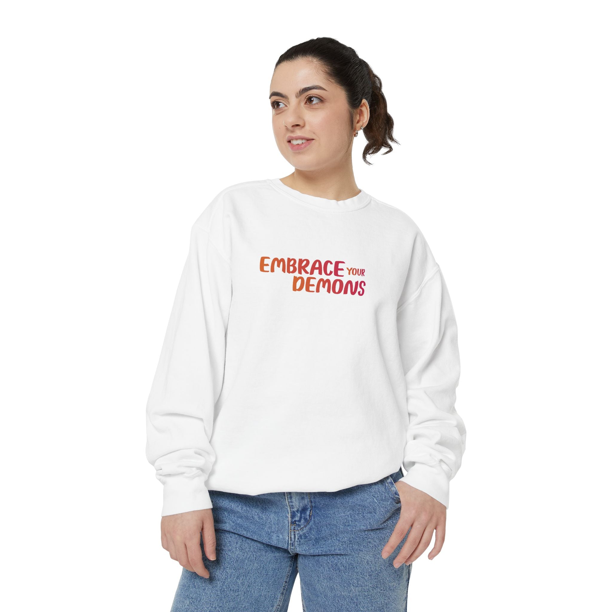 Embrace Your Demons Sweatshirt — Samurai Warrior Graphic Crewneck