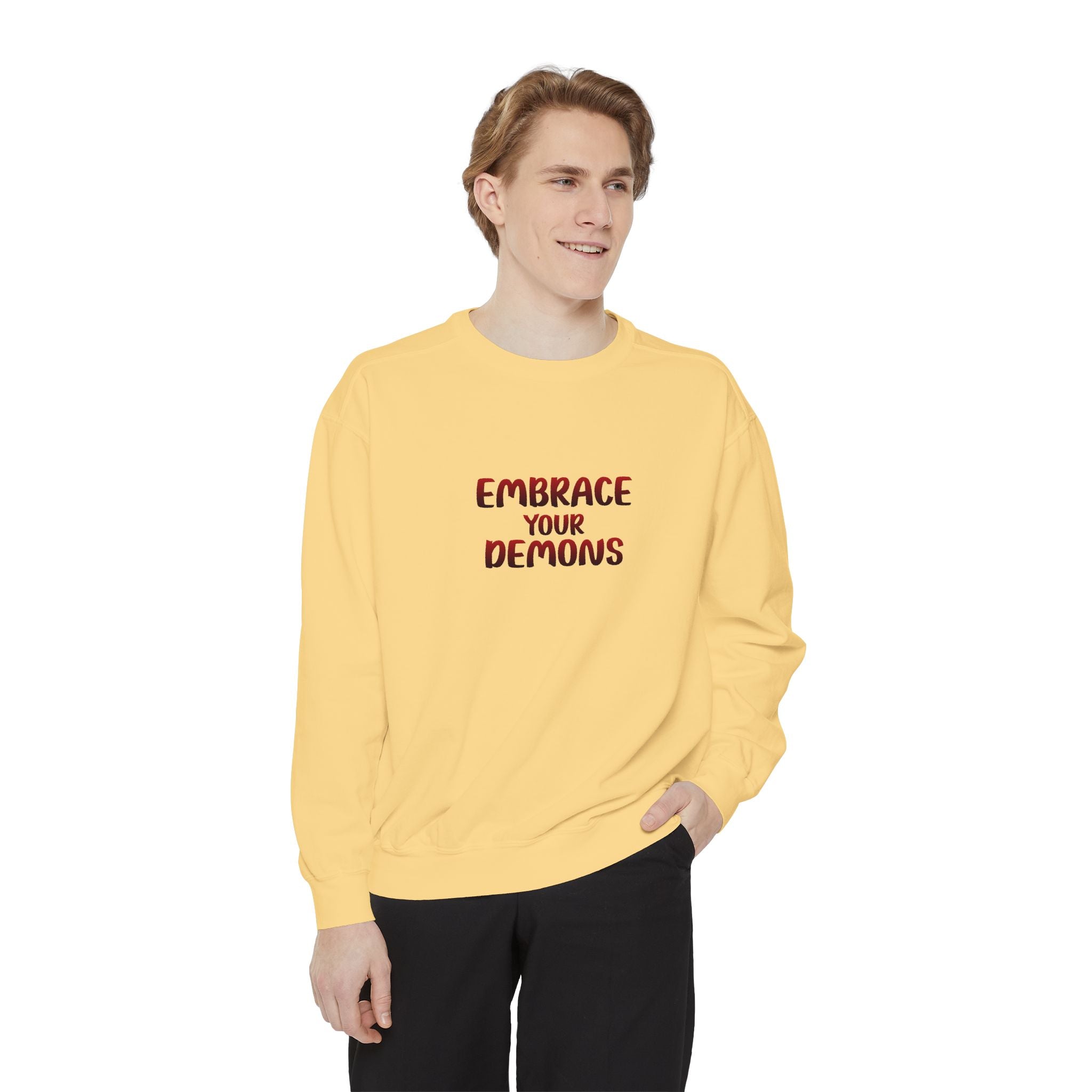 Embrace Your Demons Sweatshirt — Viking Warrior Graphic Crewneck
