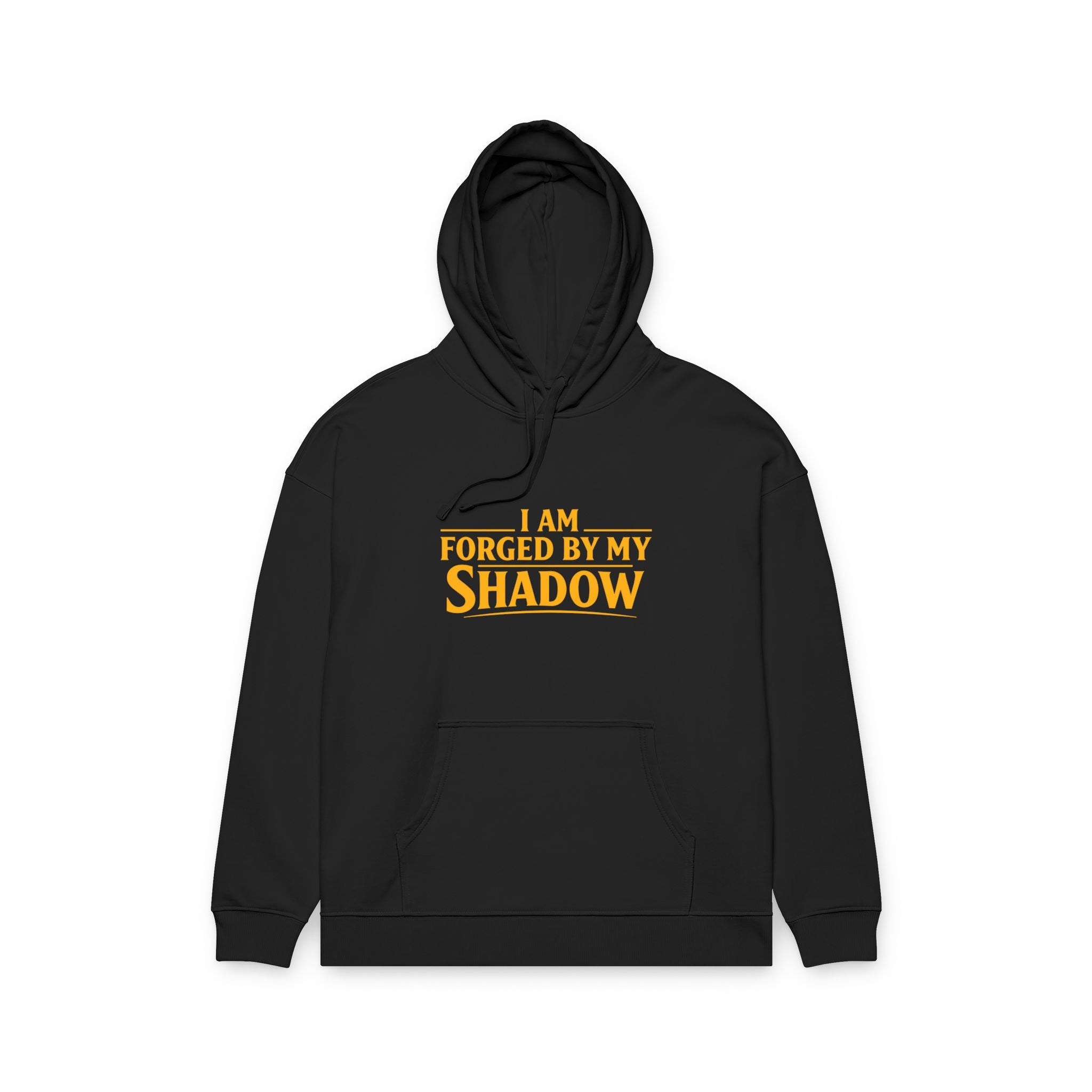 Angel Knight Hoodie — “I Am Forged by My Shadow” Graphic Pullover