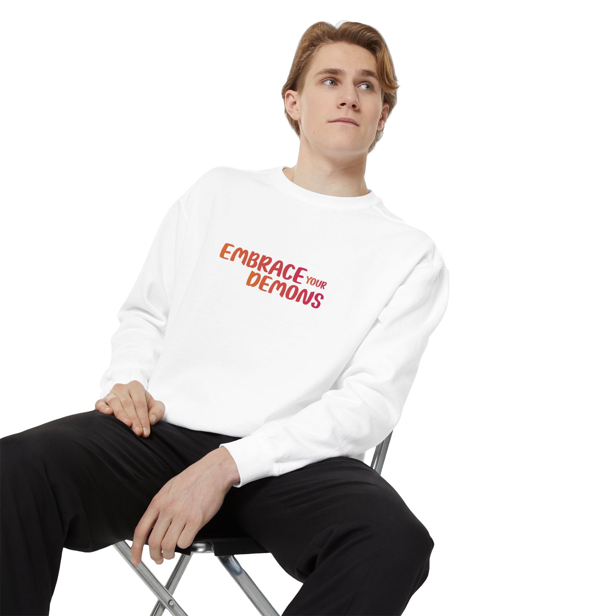 Embrace Your Demons Sweatshirt — Spiritual Fox Art Crewneck