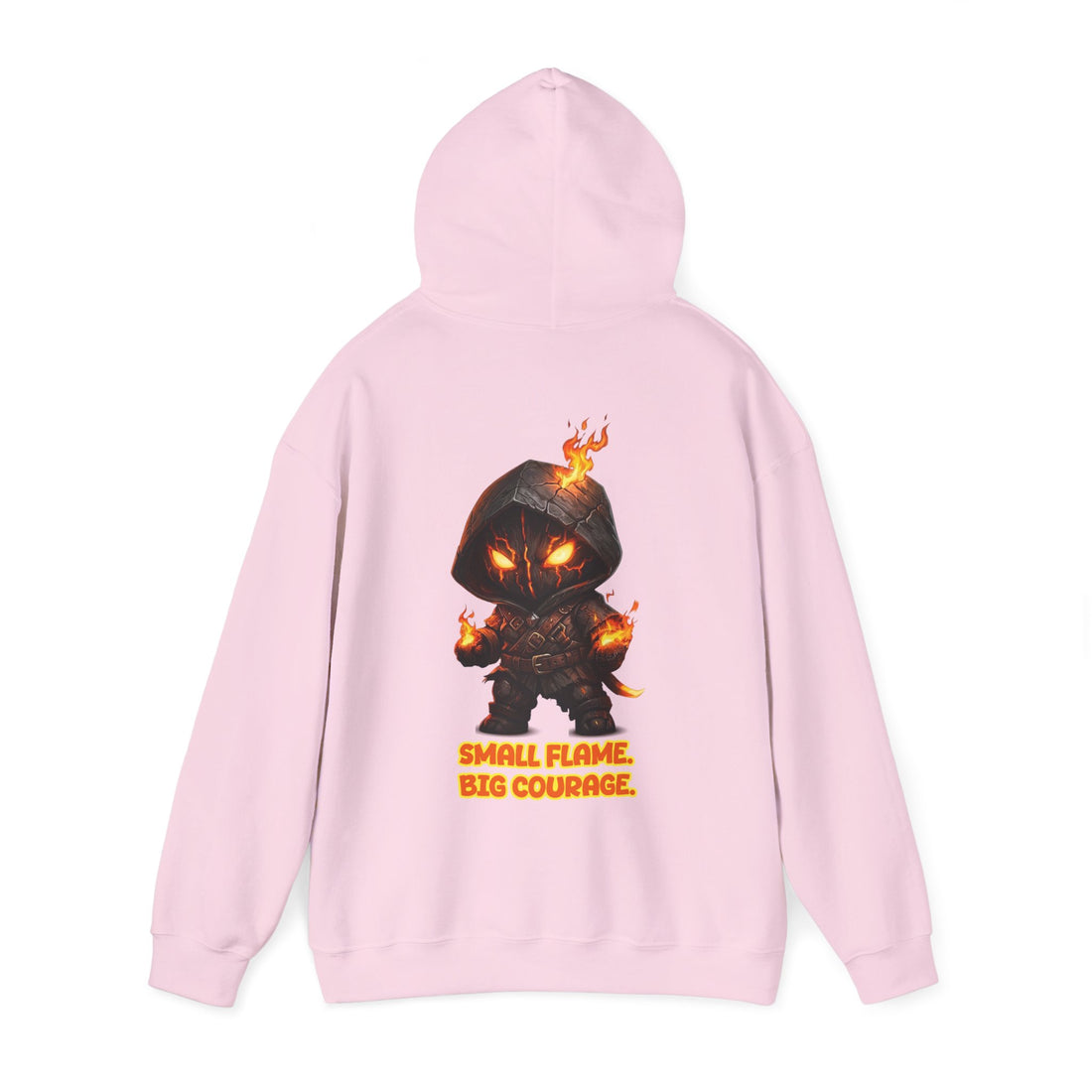"Embrace Your Demons" Flame Hooded Sweatshirt (Small Flame, Big Courage)