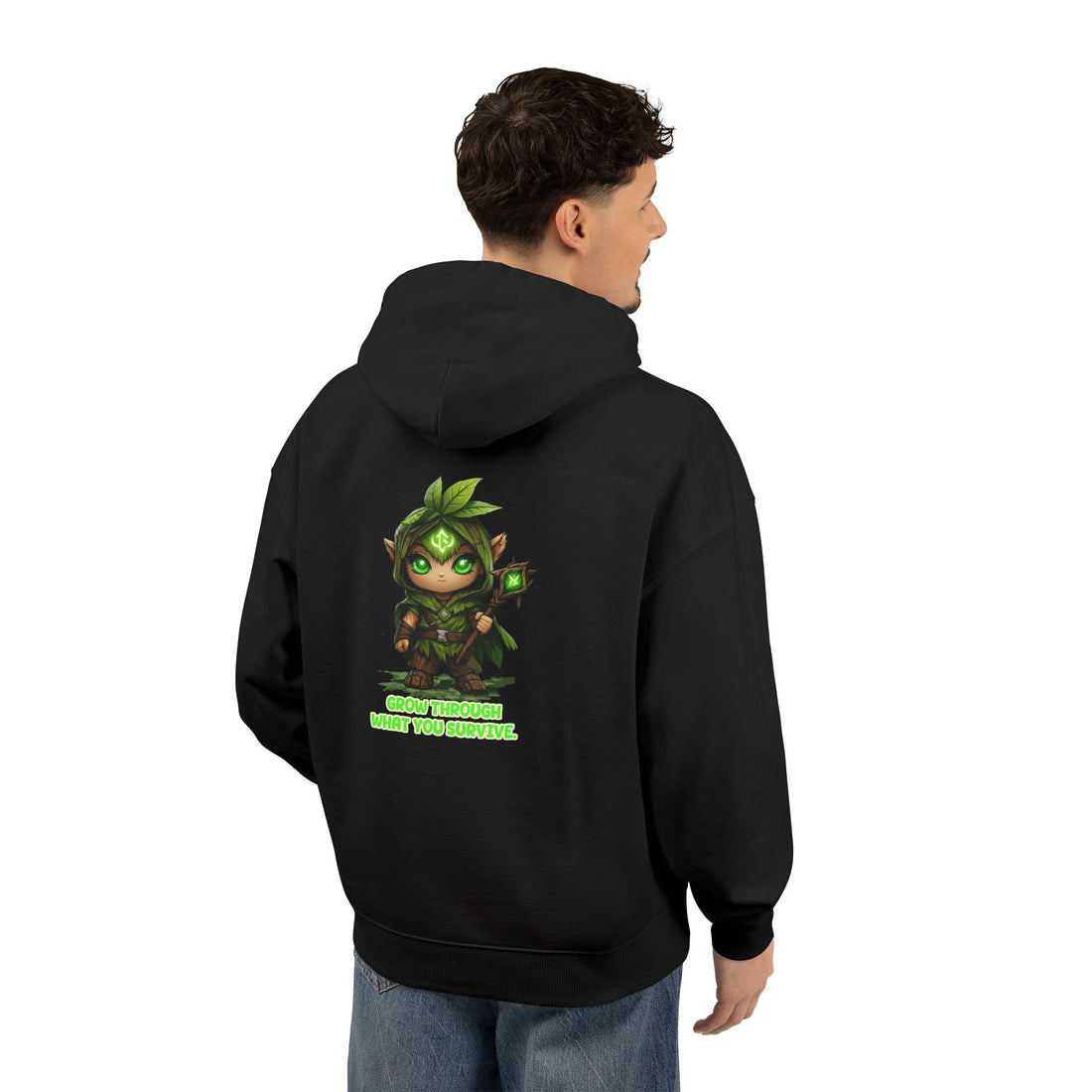 Embrace Your Demons Hoodie — Green Forest Creature Graphic Hoodie
