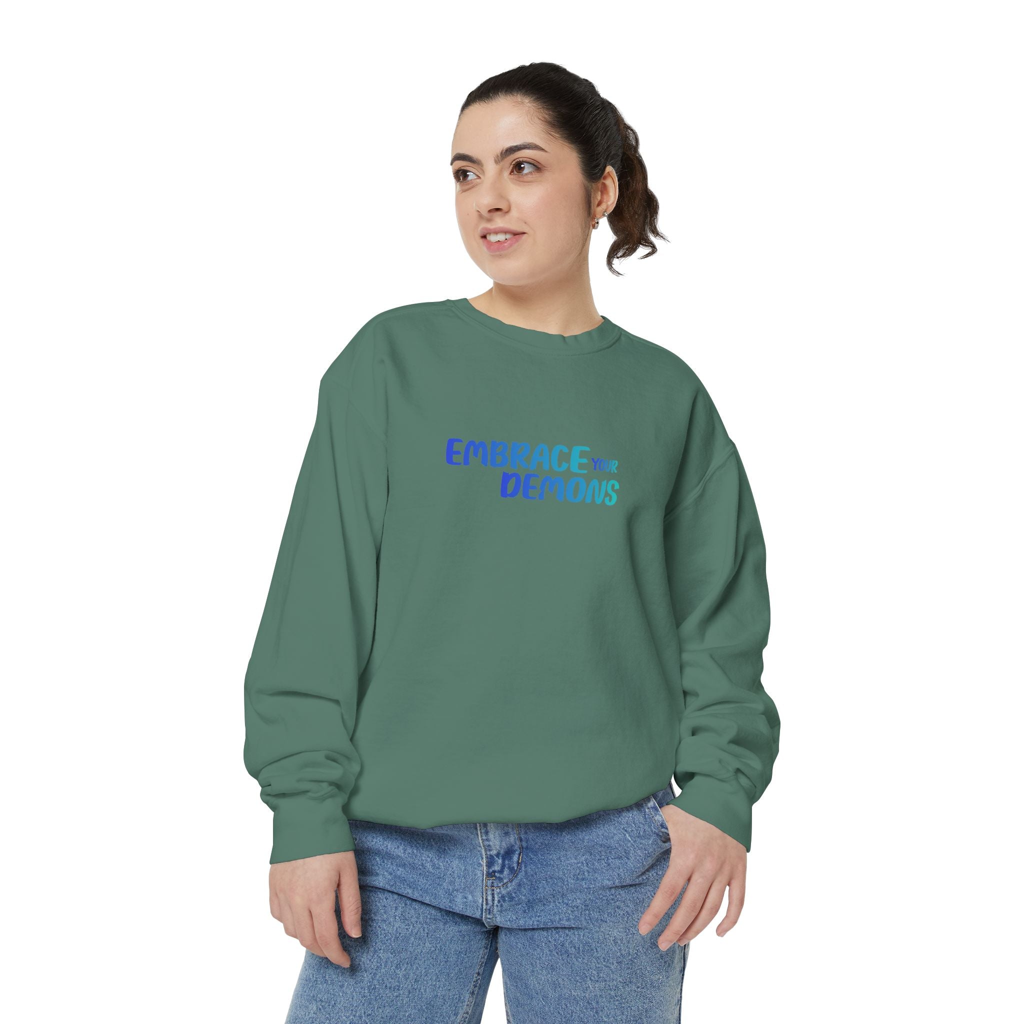 Sweatshirt — "Embrace Your Demons" Demon Climber Graphic Sweatshirt