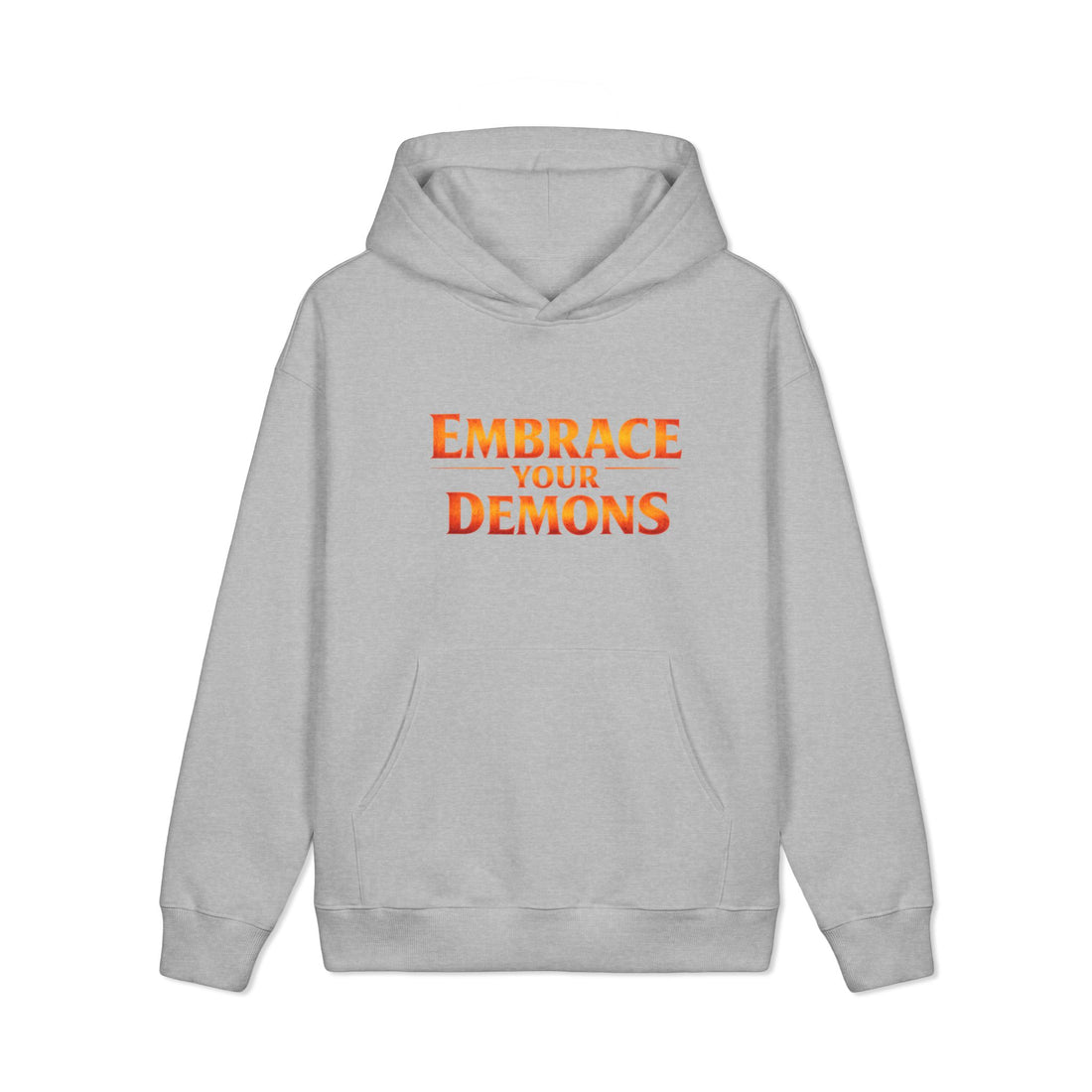 Embrace Your Demons Hoodie — Fiery Warrior Graphic Pullover
