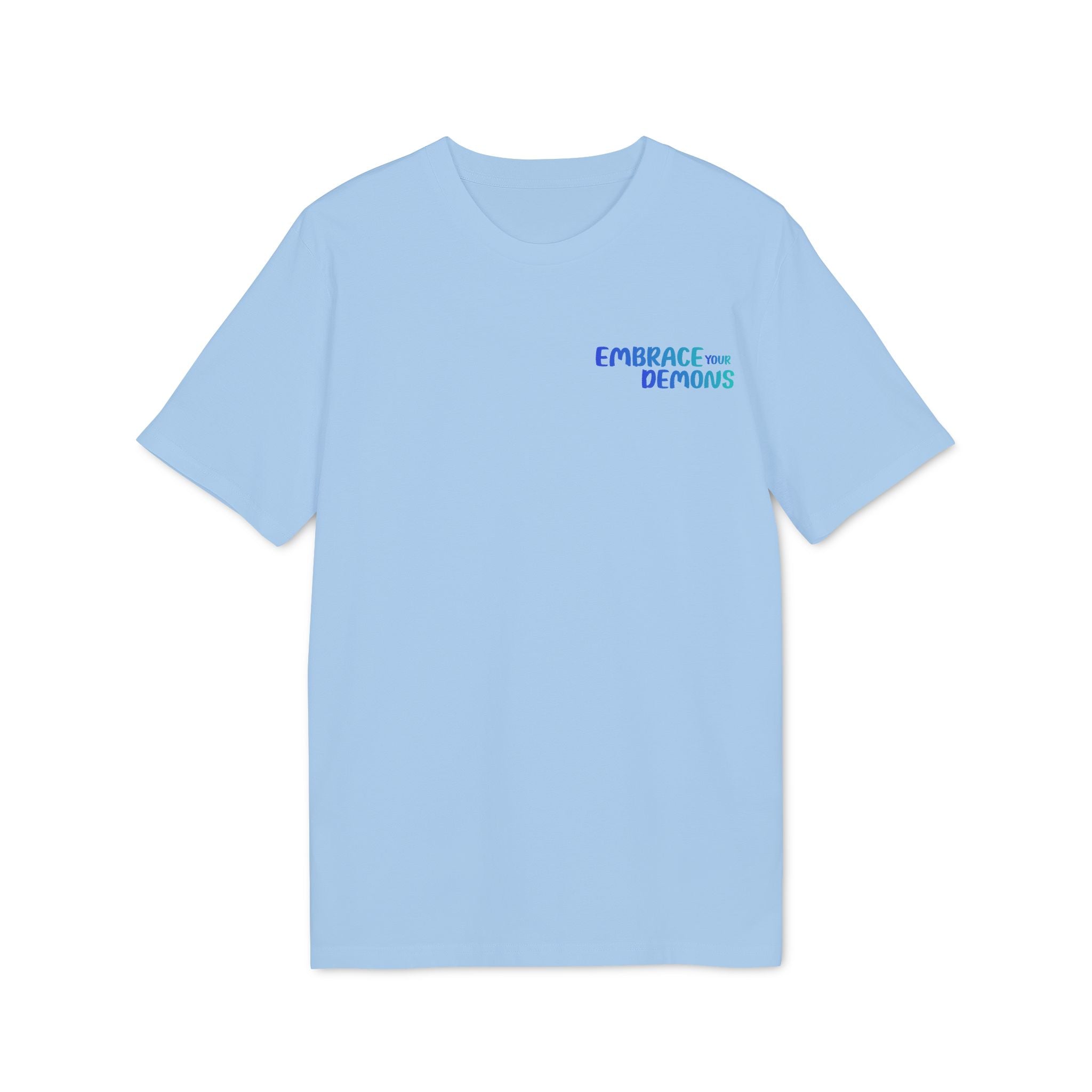 T-Shirt — Embrace the Demons Graphic Tee (Blue Rope Swing Illustration)