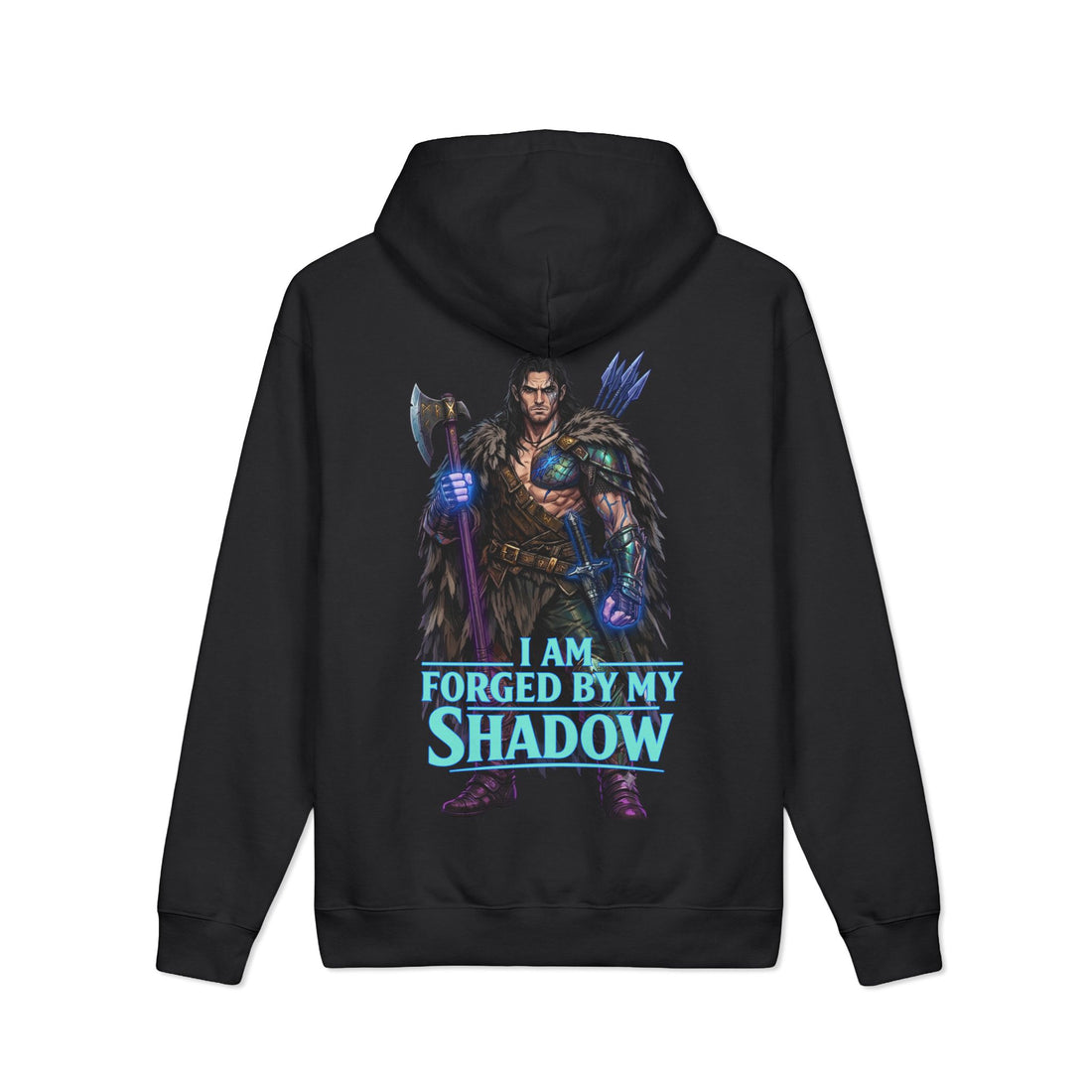 Embrace Your Demons Hoodie — “I Am Forged By My Shadow” Graphic Hoodie