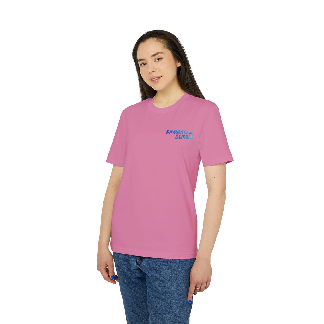 T-Shirt — Embrace the Demons Graphic Tee (Blue Rope Swing Illustration)