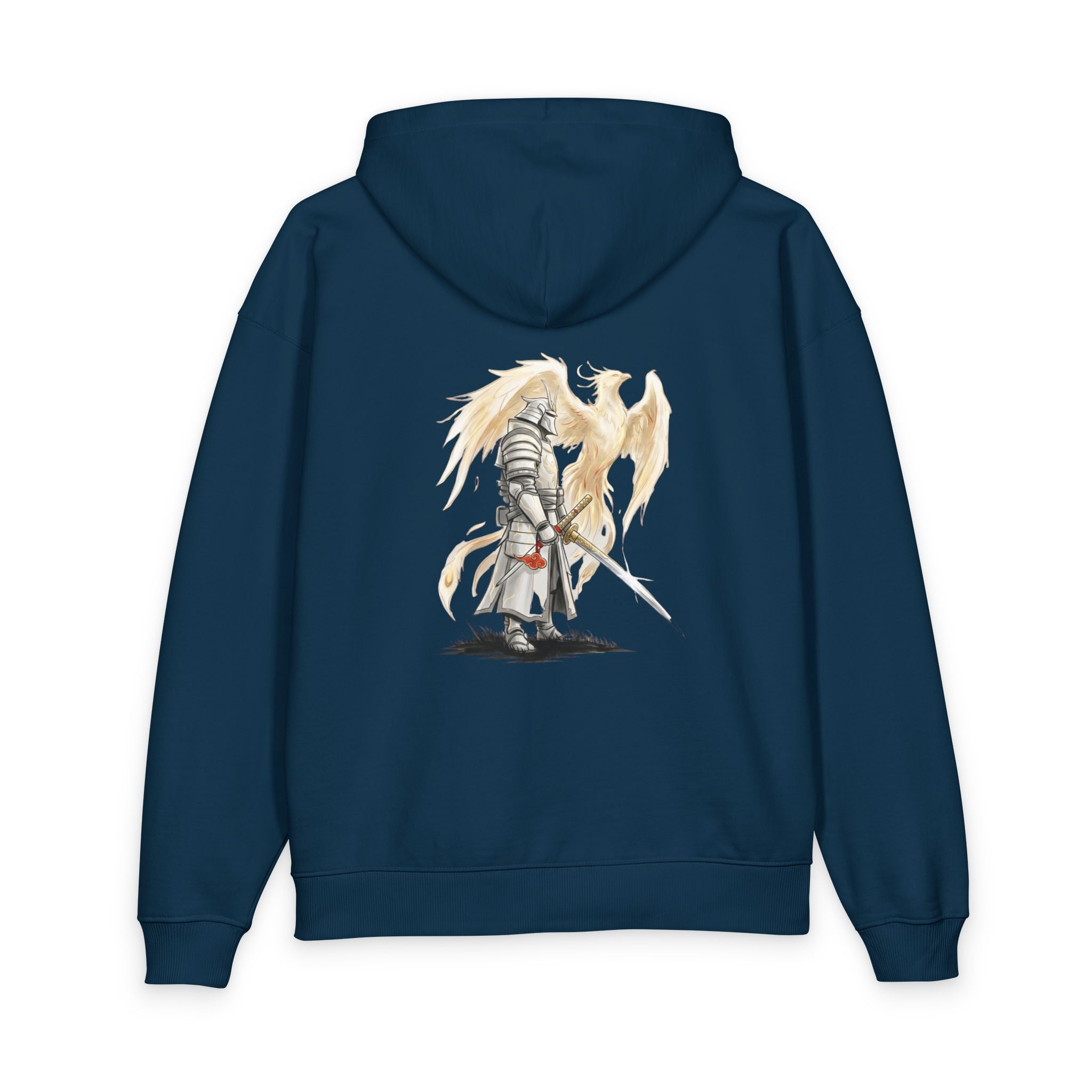 Angel Knight Hoodie — “I Am Forged by My Shadow” Graphic Pullover