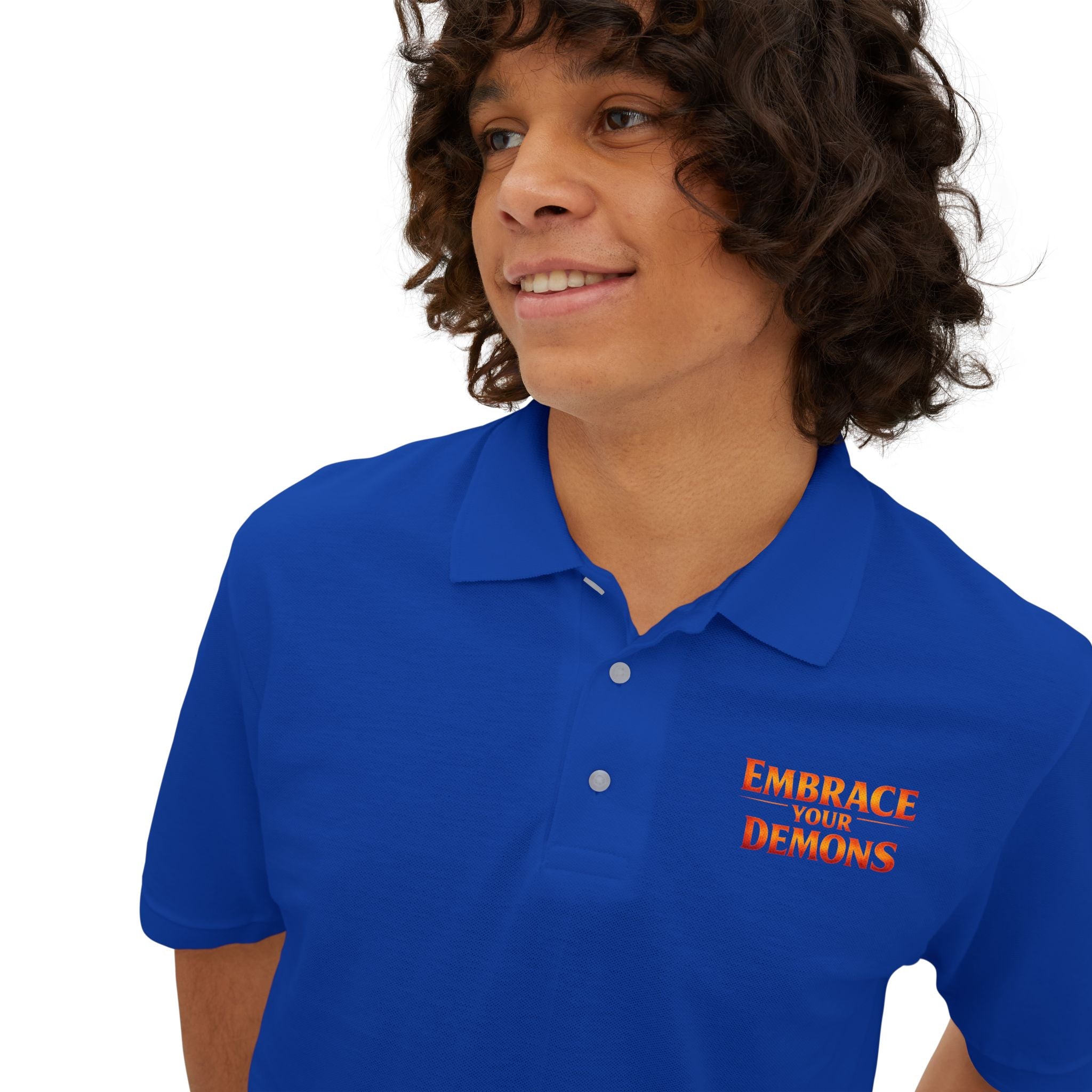 Viking Warrior Polo – "I Am Forged by My Shadow" Men's Piqué Polo