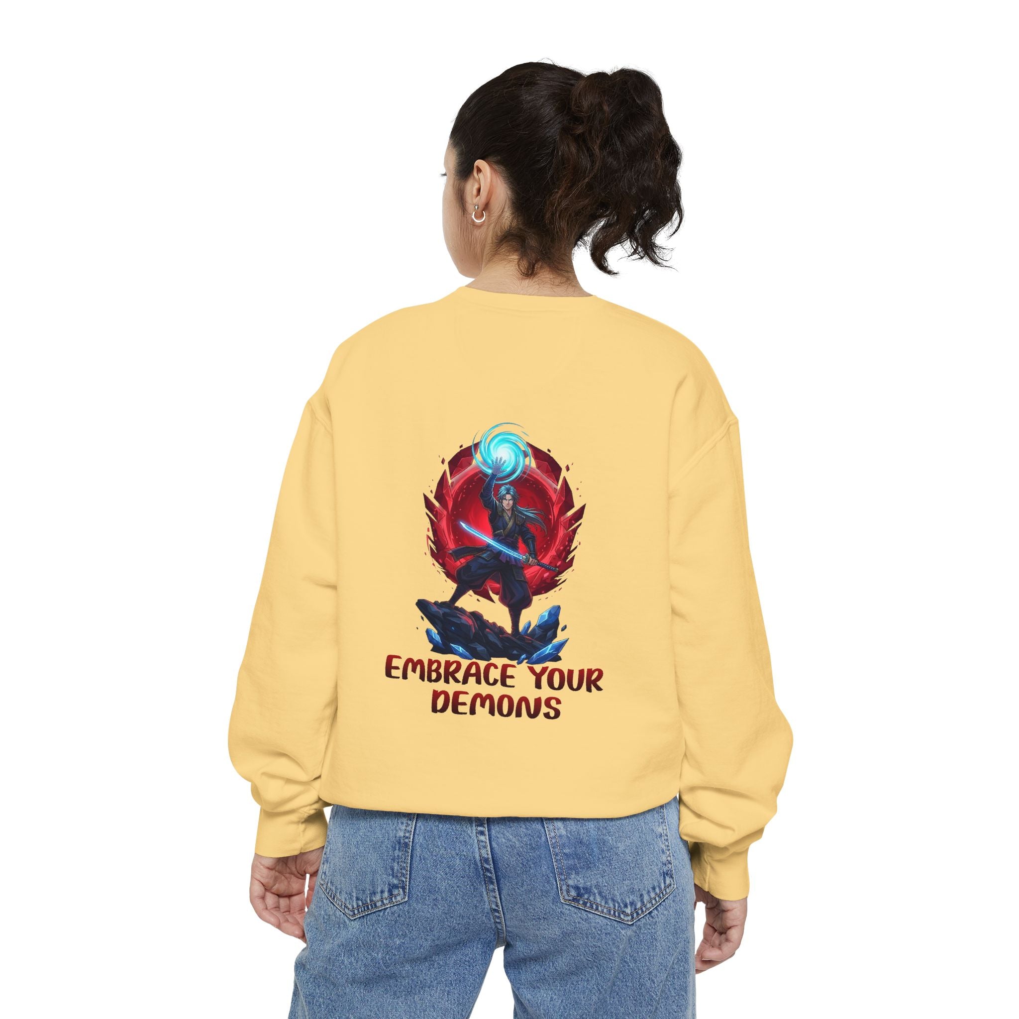Embrace Your Demons Sweatshirt — Spiritual Fox Art Crewneck