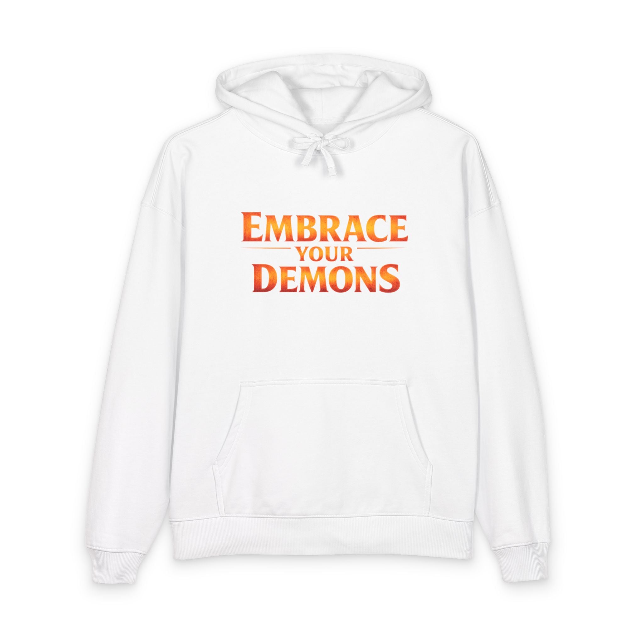 Embrace Your Demons Hoodie — Cute Fiery Demon Graphic Sweatshirt
