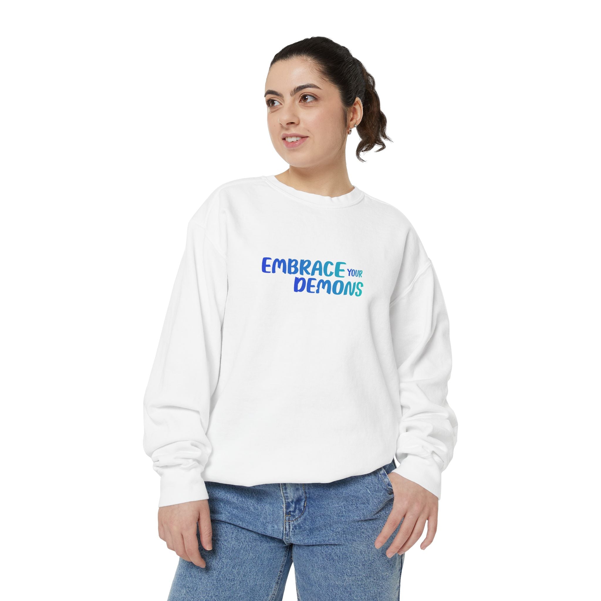 Sweatshirt — "Embrace Your Demons" Demon Climber Graphic Sweatshirt
