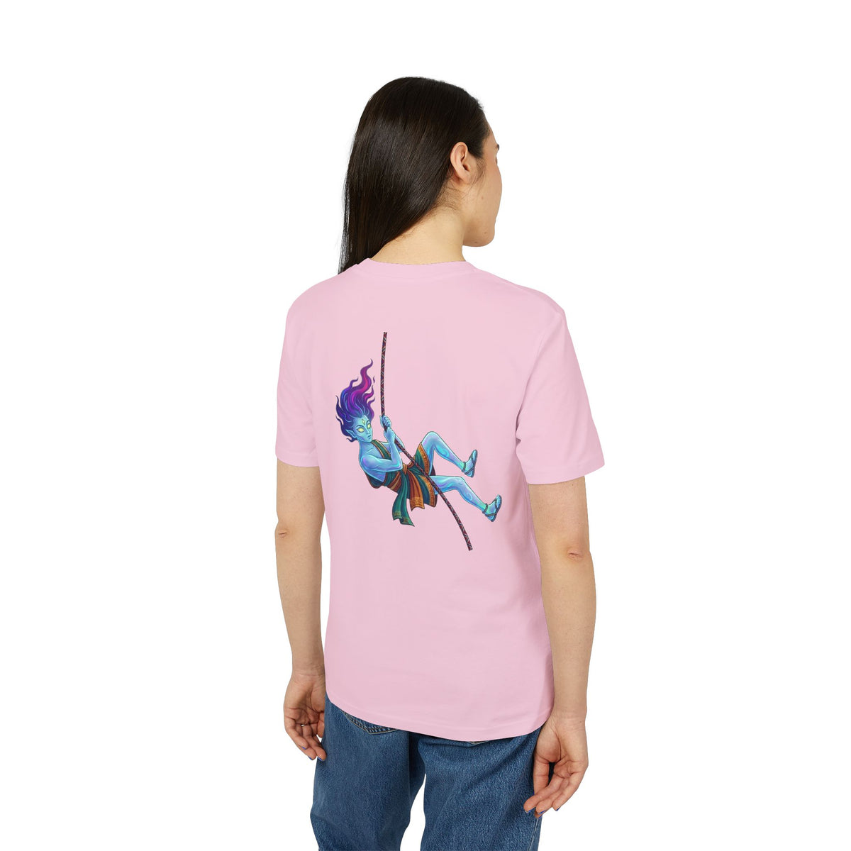 T-Shirt — Embrace the Demons Graphic Tee (Blue Rope Swing Illustration)