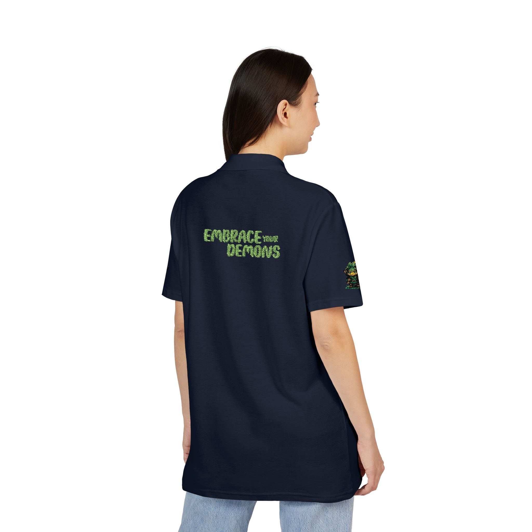 Embrace Your Demons Embroidered 'Forest of Feelings' Polo Shirt
