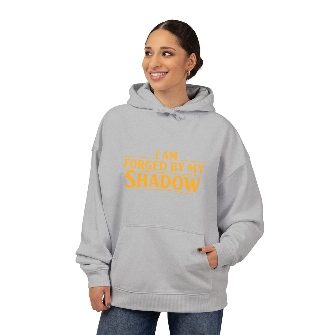 Angel Knight Hoodie — “I Am Forged by My Shadow” Graphic Pullover