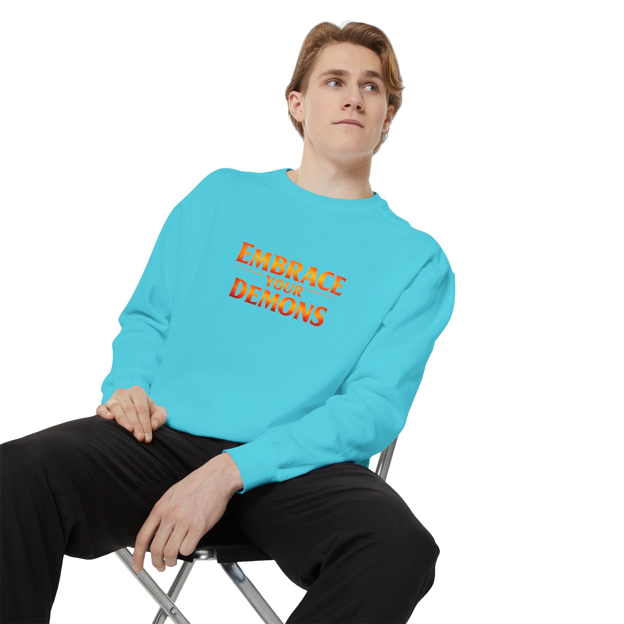 Embrace Your Demons Sweatshirt — Angel Warrior Graphic Crewneck