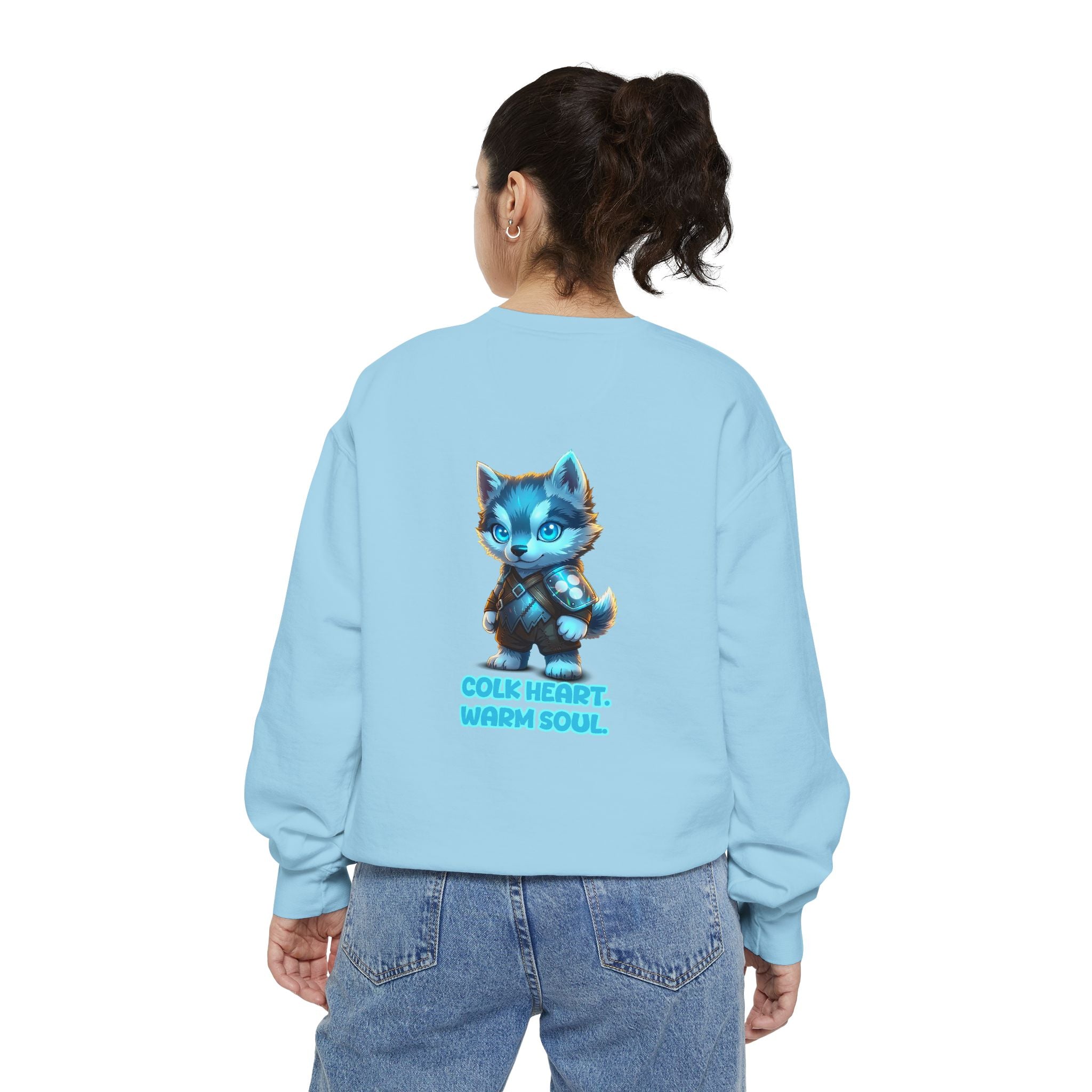 Embrace Your Demons Sweatshirt — "Cold Heart, Warm Soul" Cat Graphic Sweatshirt