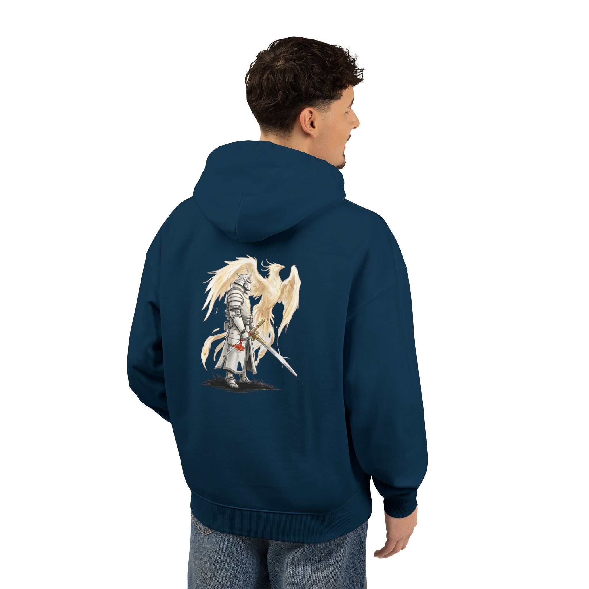 Angel Knight Hoodie — “I Am Forged by My Shadow” Graphic Pullover