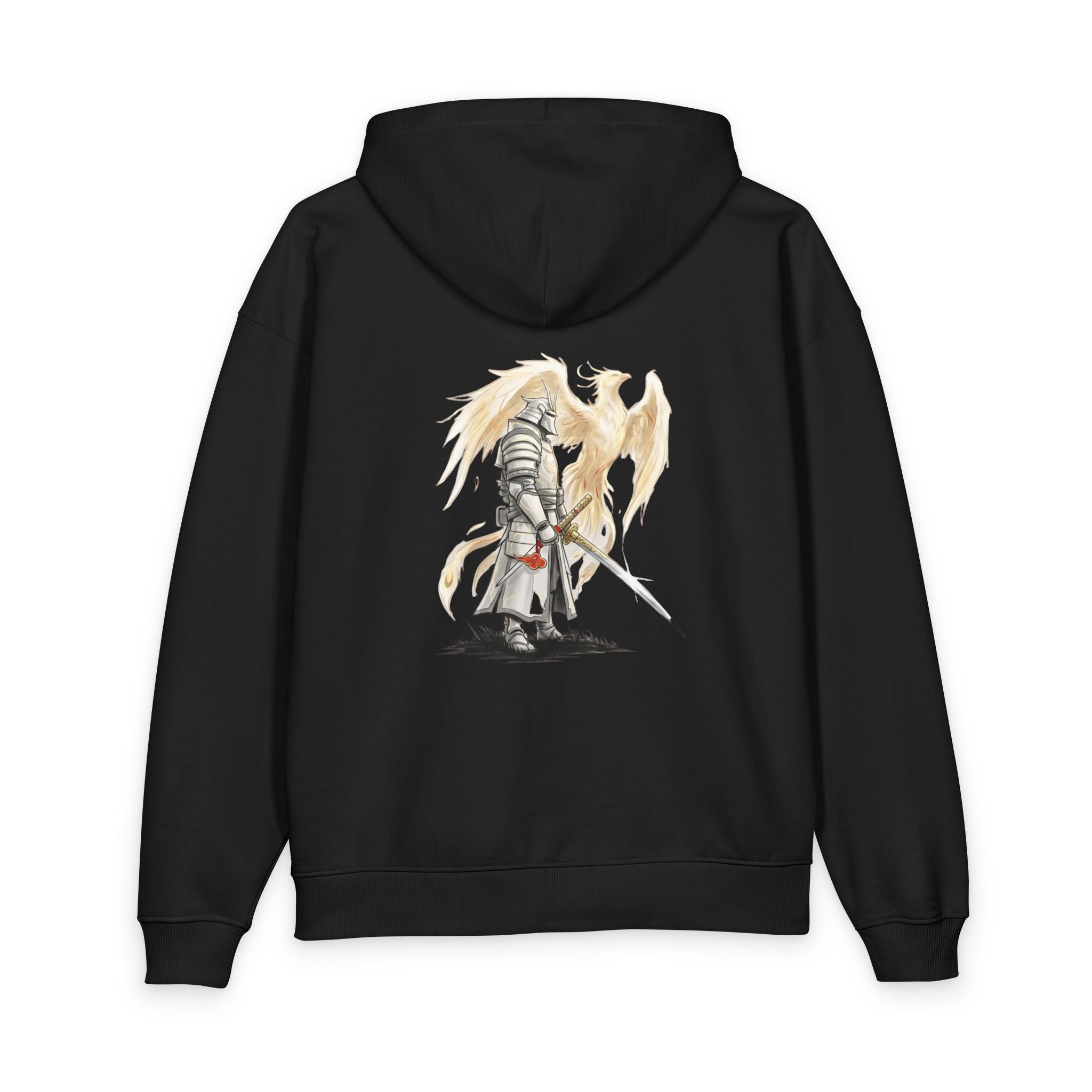 Angel Knight Hoodie — “I Am Forged by My Shadow” Graphic Pullover