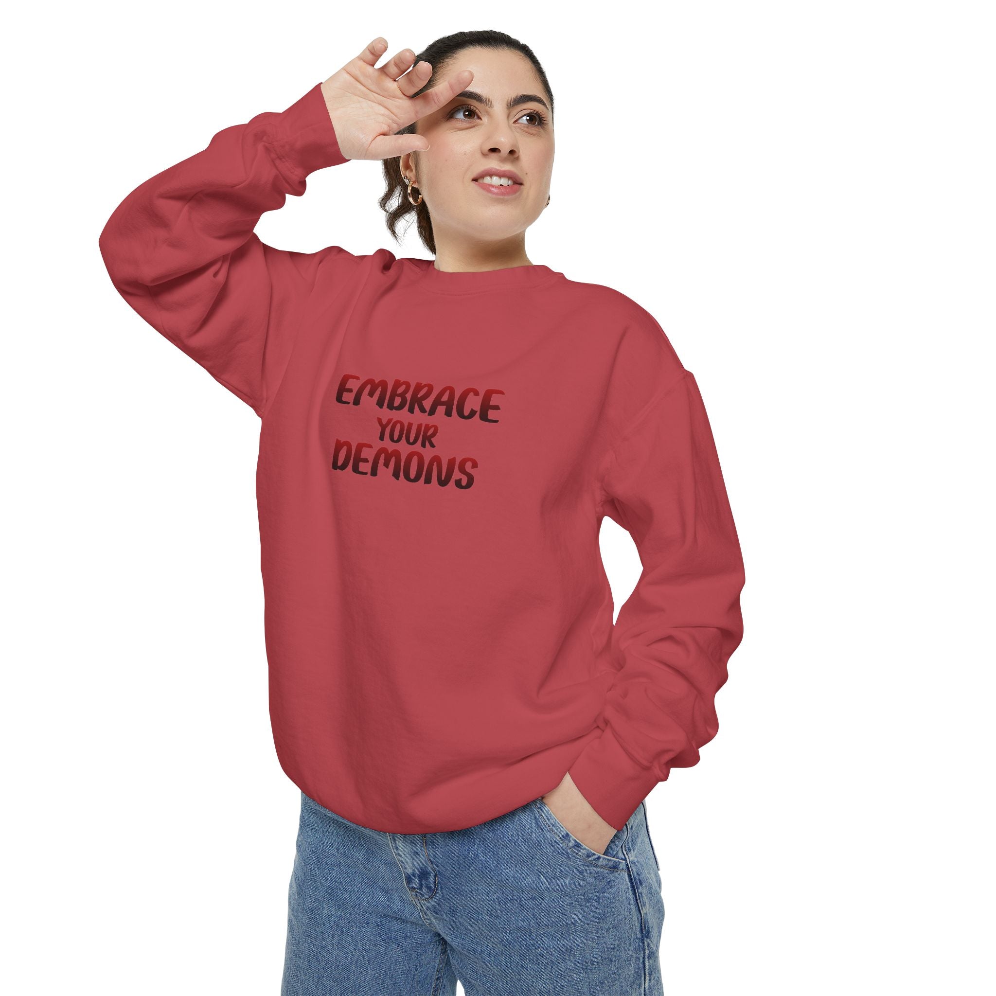 Embrace Your Demons Sweatshirt — Viking Warrior Graphic Crewneck