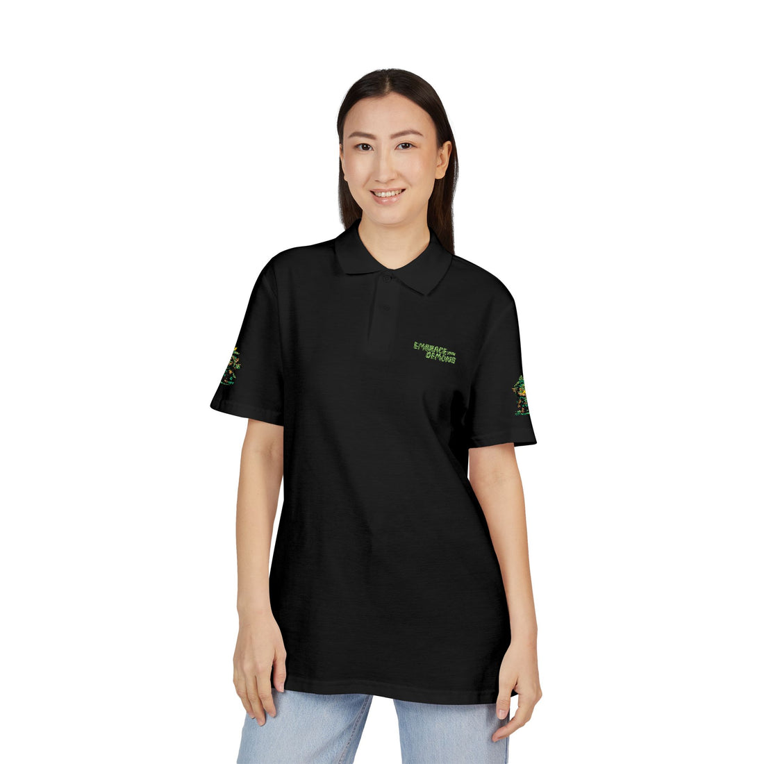 Embrace Your Demons Embroidered 'Forest of Feelings' Polo Shirt