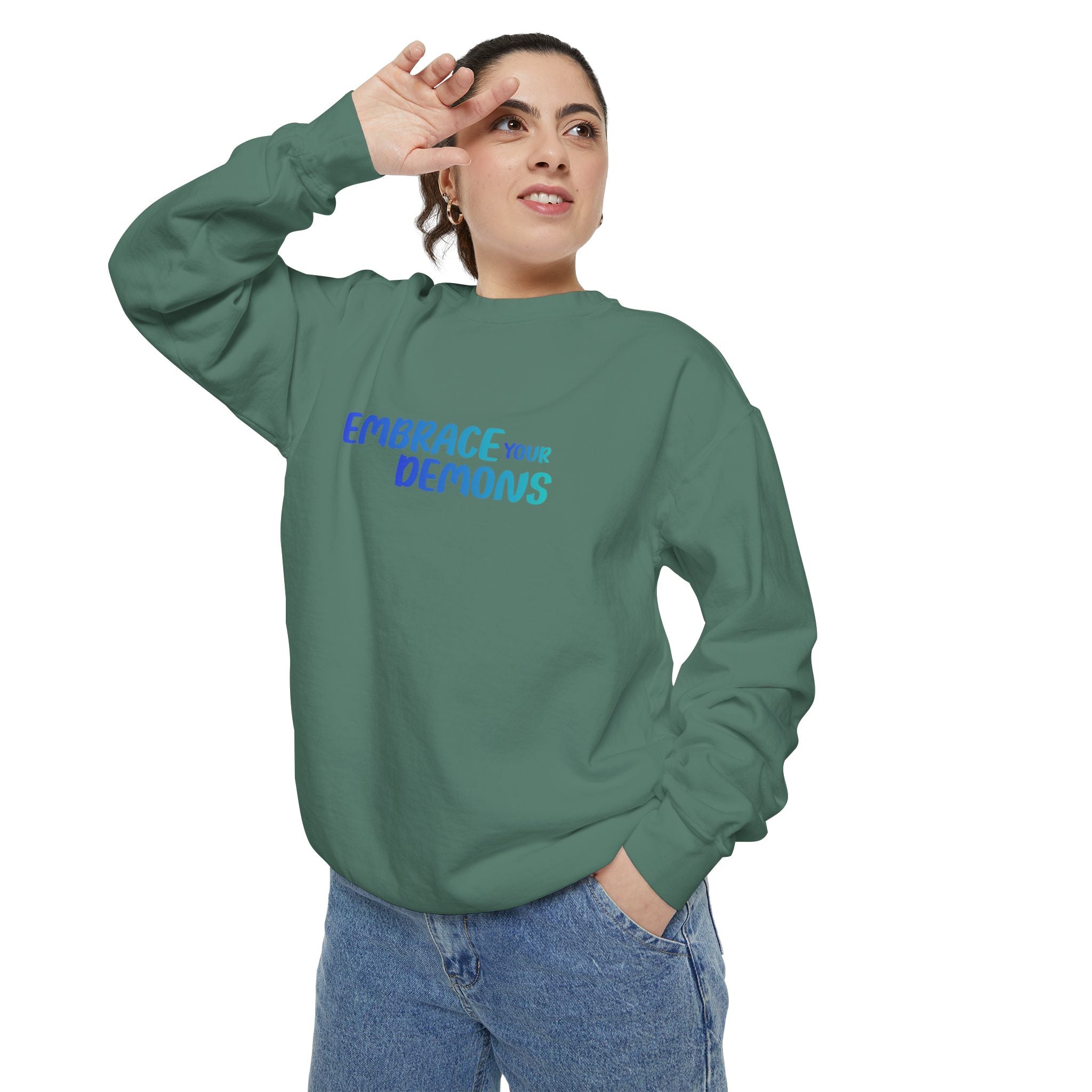 Sweatshirt — "Embrace Your Demons" Demon Climber Graphic Sweatshirt