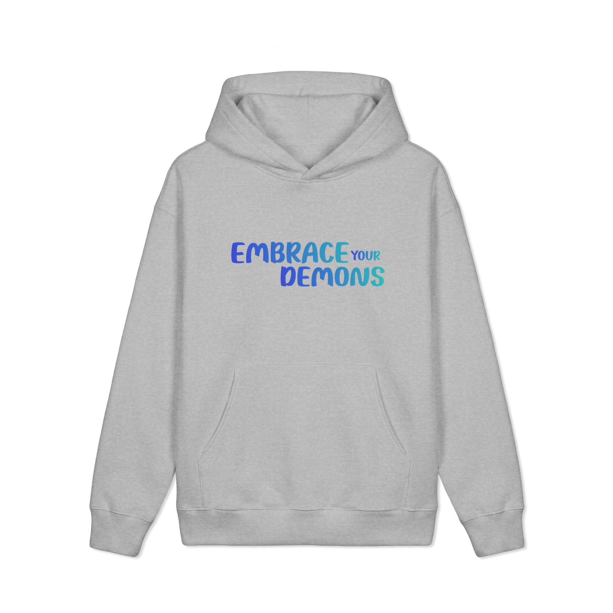 Embrace Your Demons Hoodie — “I Am Forged By My Shadow” Graphic Hoodie