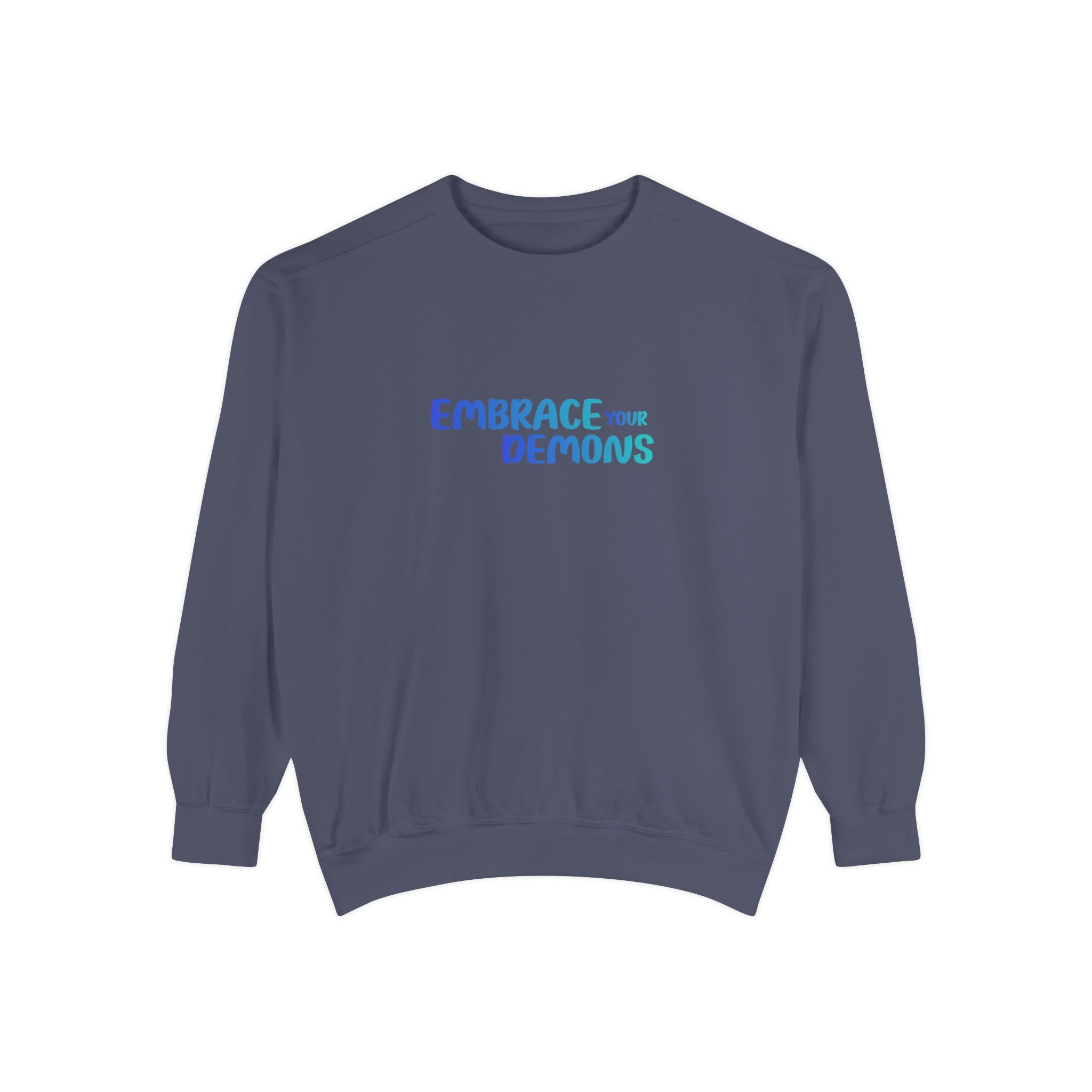 Embrace Your Demons Sweatshirt — "Cold Heart, Warm Soul" Cat Graphic Sweatshirt
