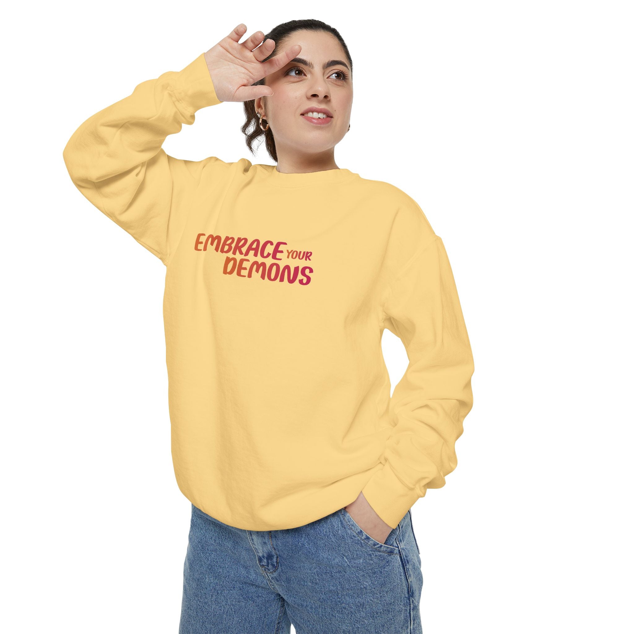 Embrace Your Demons Sweatshirt — Samurai Warrior Graphic Crewneck