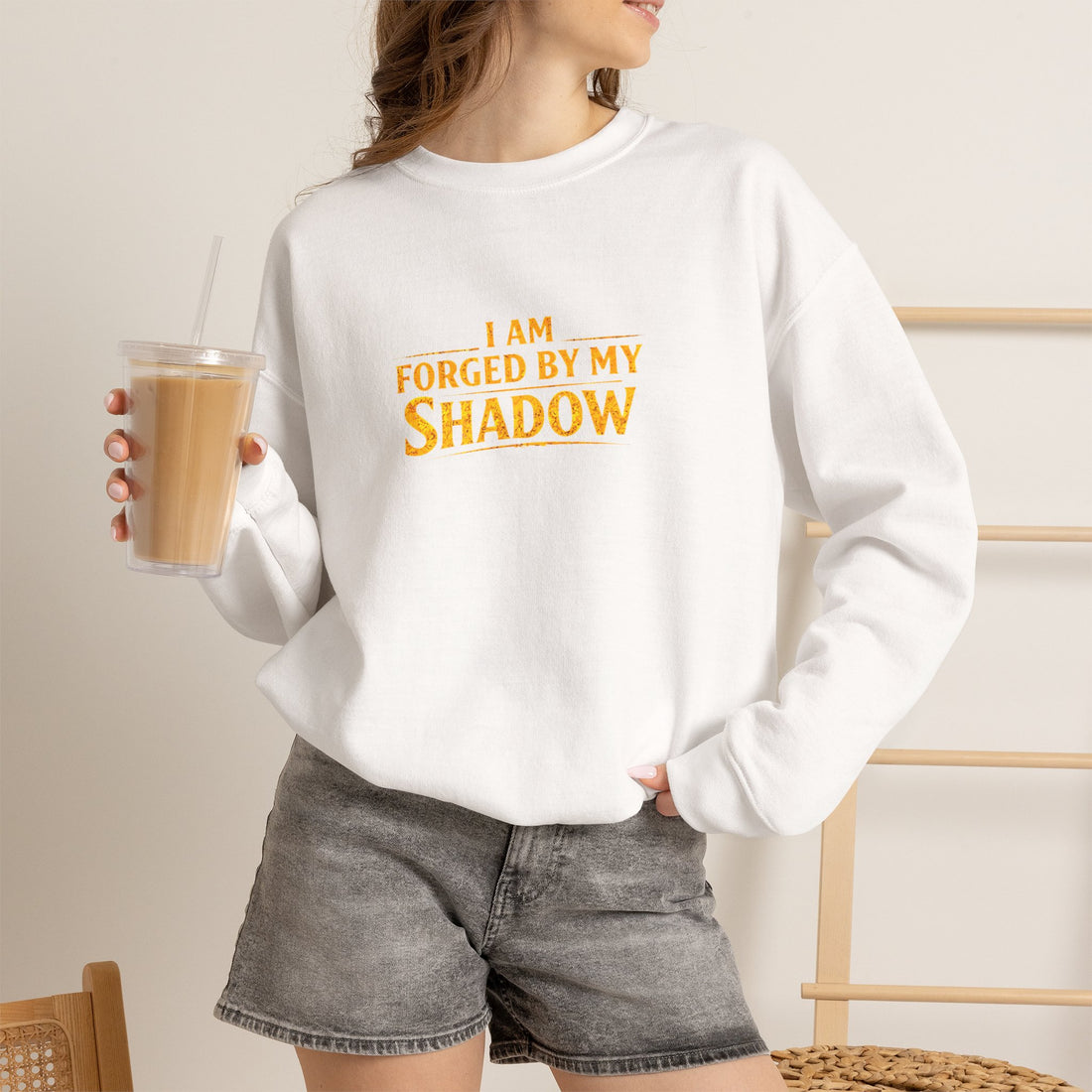 Embrace Your Demons Crewneck Sweatshirt Fantasy Warrior Graphic