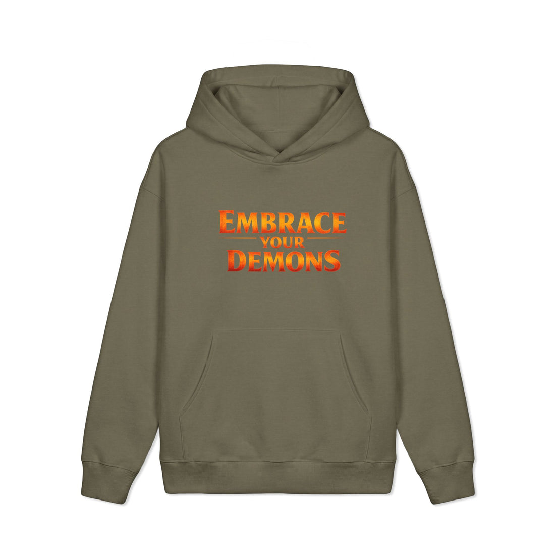 Embrace Your Demons Hoodie — Fiery Warrior Graphic Pullover