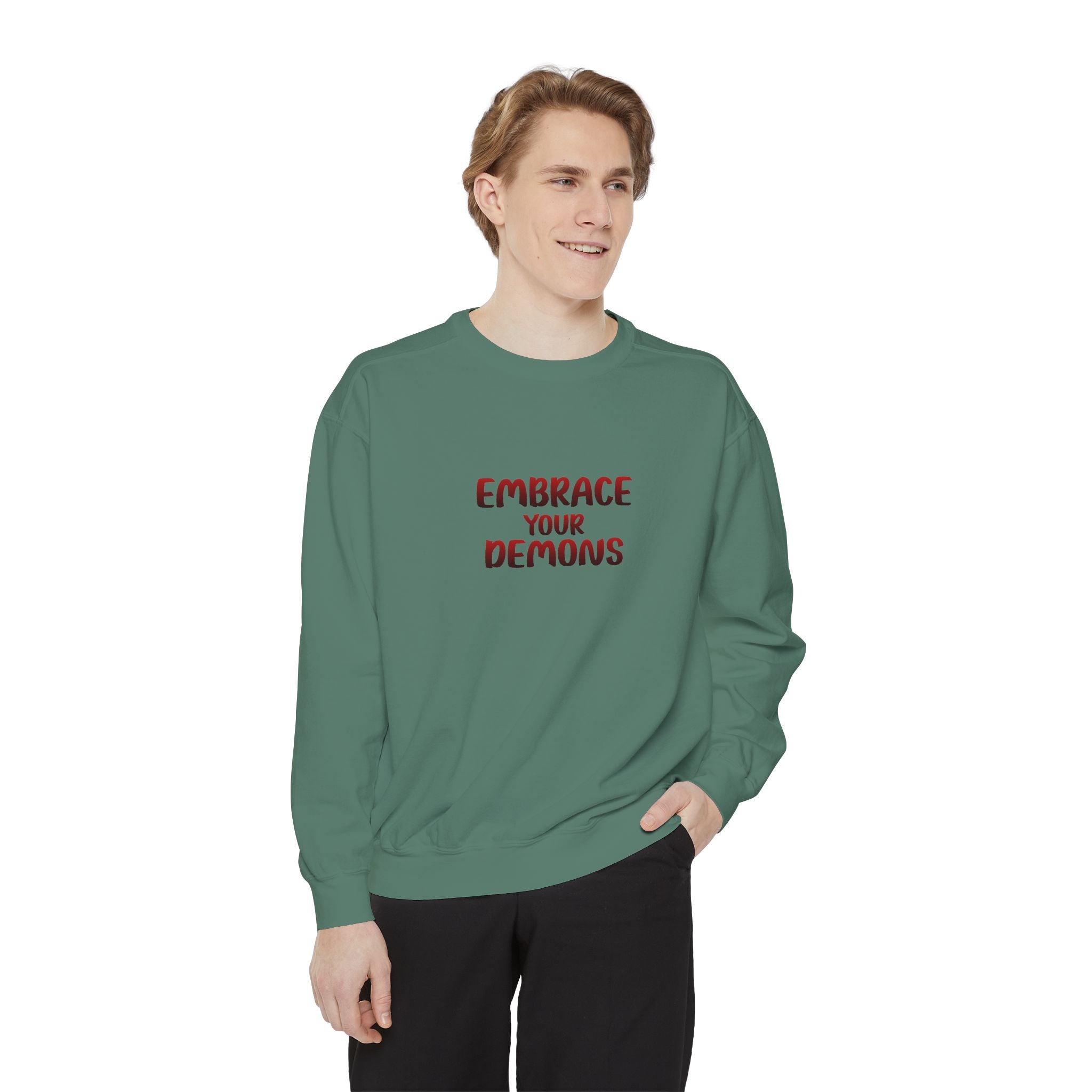 Embrace Your Demons Sweatshirt — Viking Warrior Graphic Crewneck