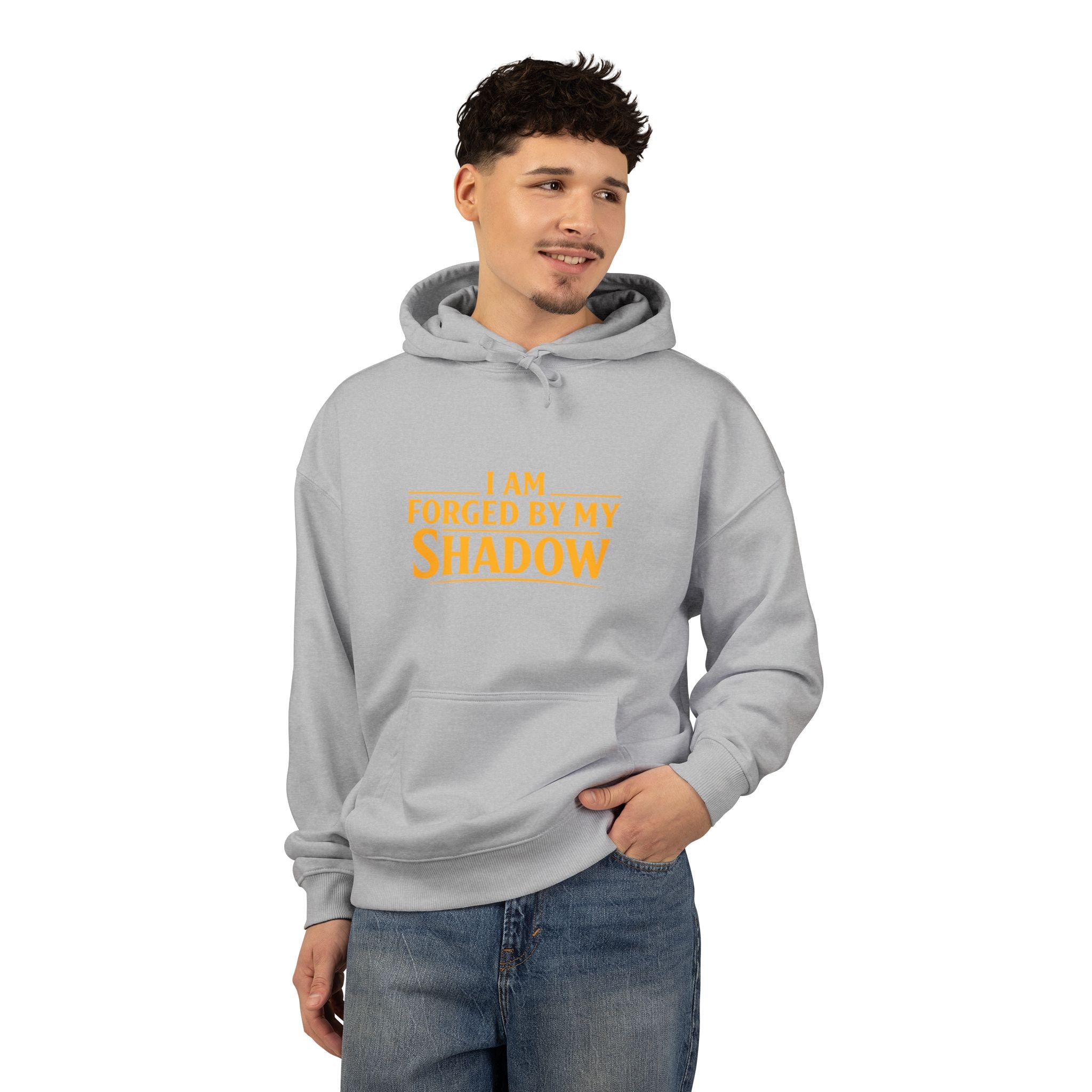 Angel Knight Hoodie — “I Am Forged by My Shadow” Graphic Pullover