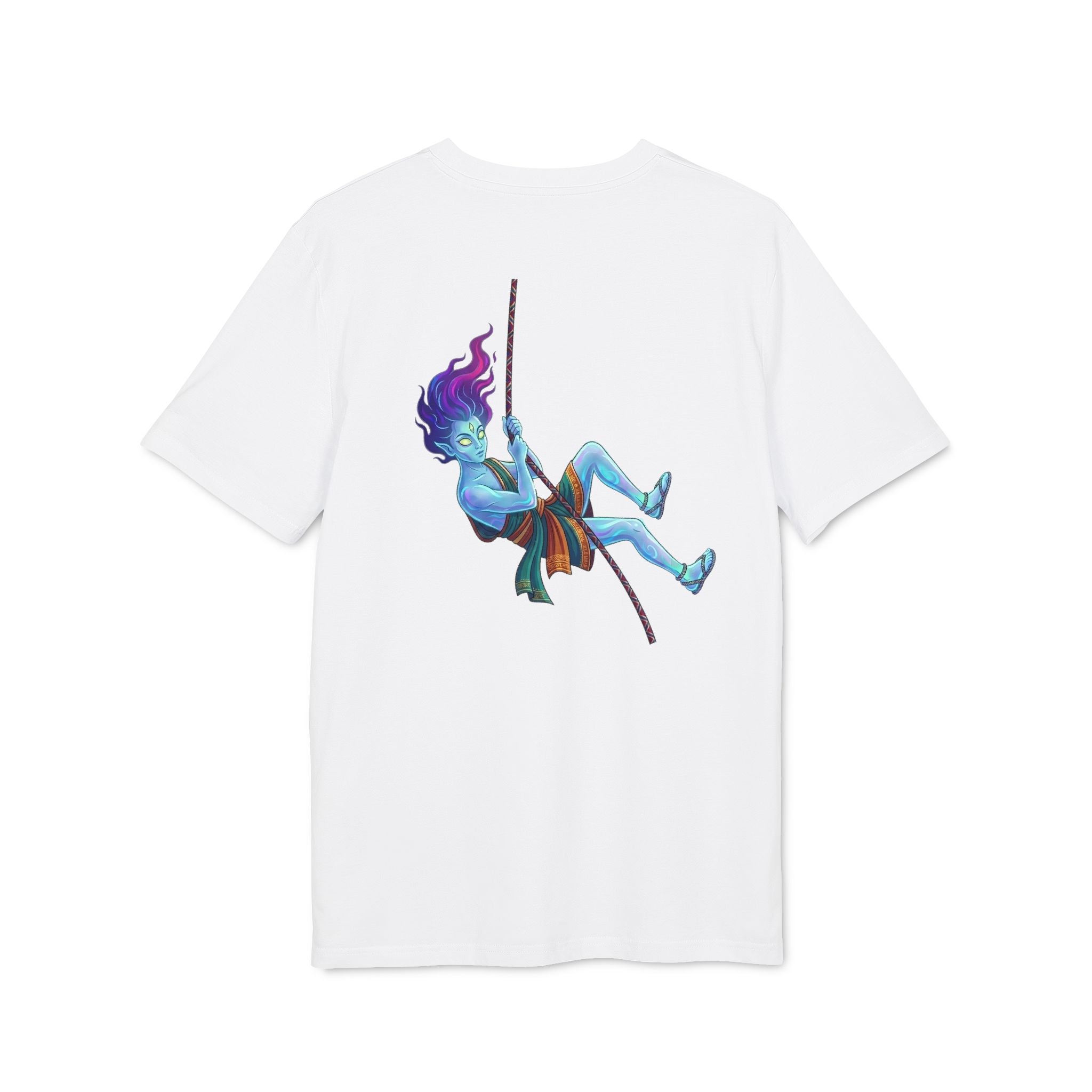 T-Shirt — Embrace the Demons Graphic Tee (Blue Rope Swing Illustration)